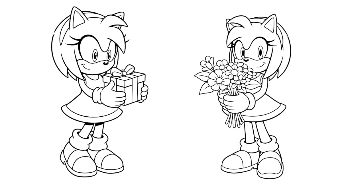 image de coloriage Amy Rose pour enfant