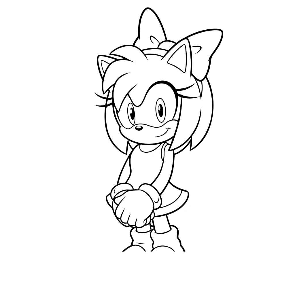 coloriage Amy Rose à imprimer pdf gratuit