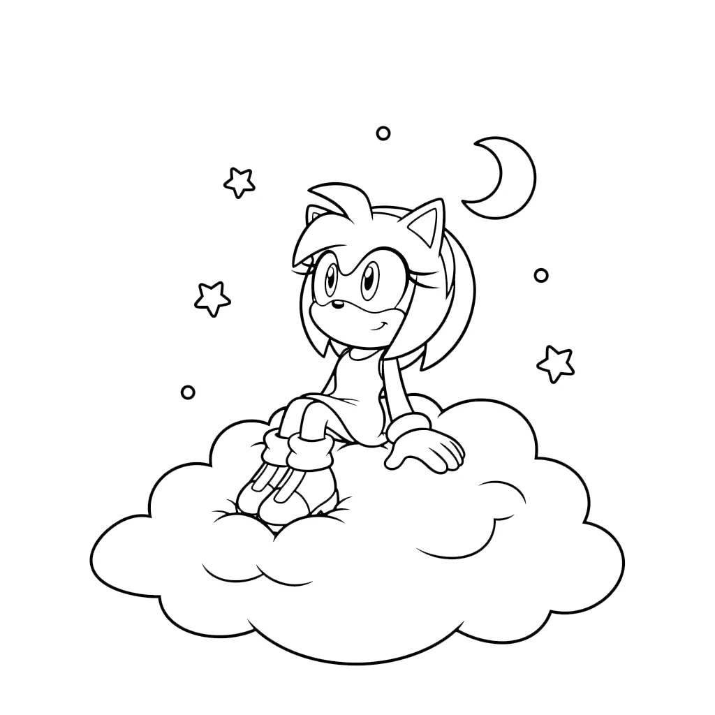 coloriage Amy Rose à imprimer pdf gratuit 1