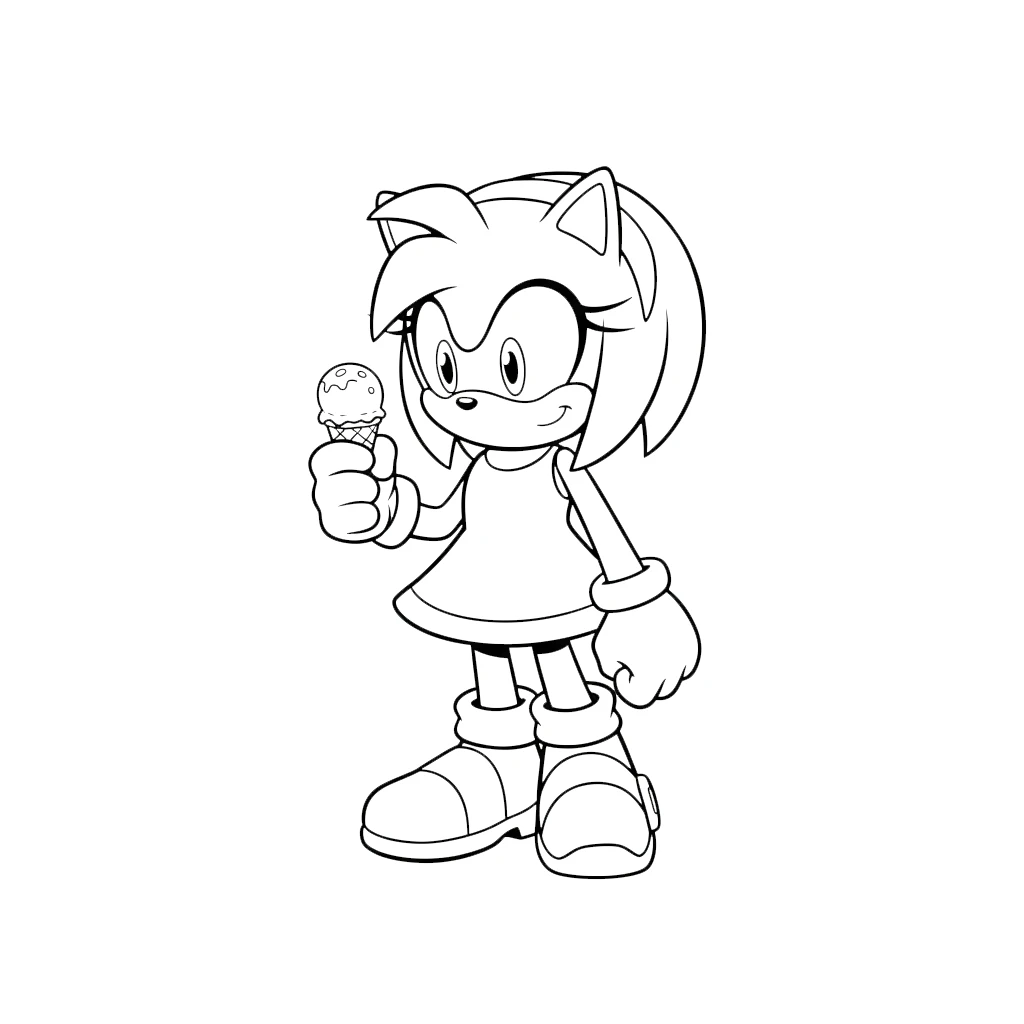 coloriage Amy Rose à imprimer pdf gratuit 2