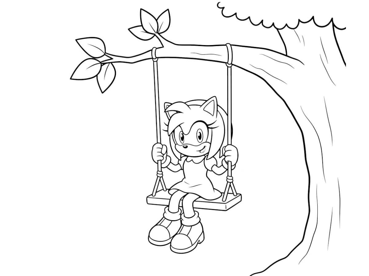coloriage Amy Rose et decoupage