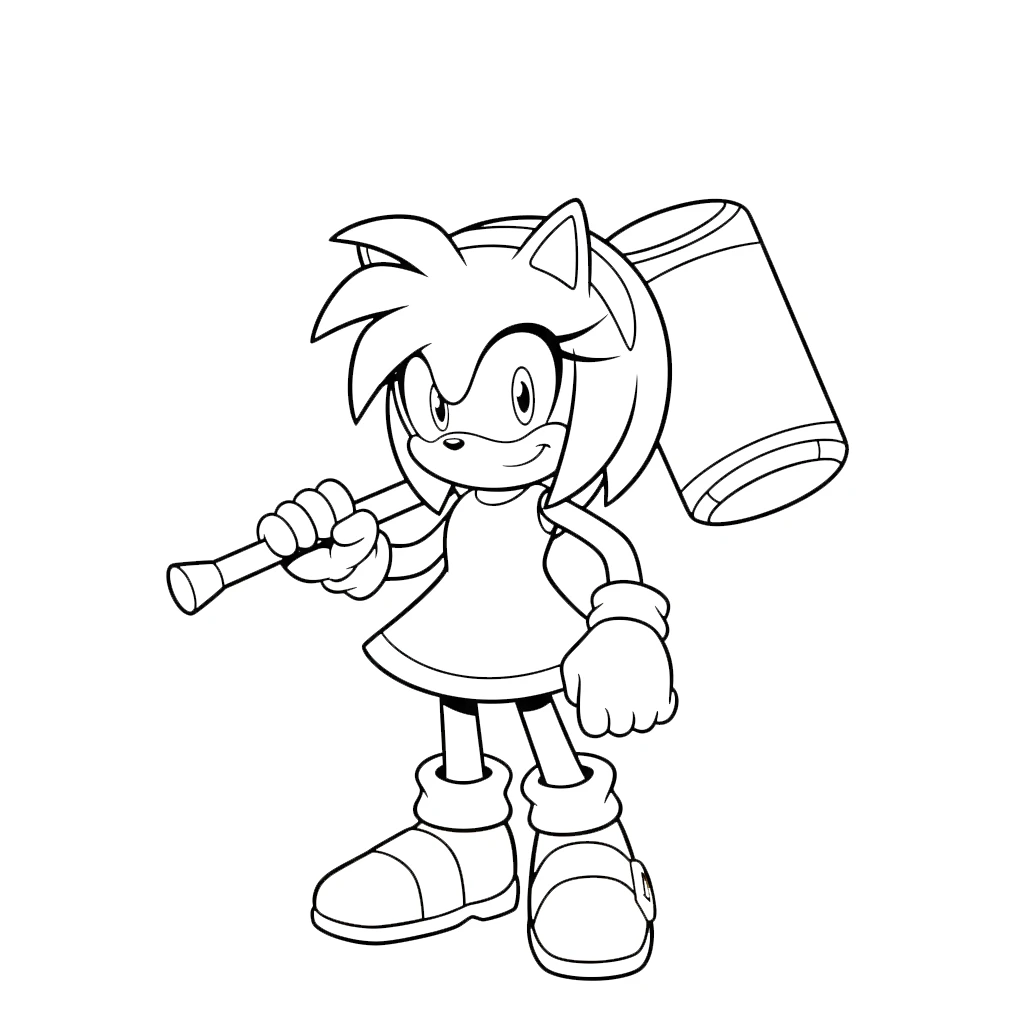 coloriage Amy Rose pour enfants à imprimer