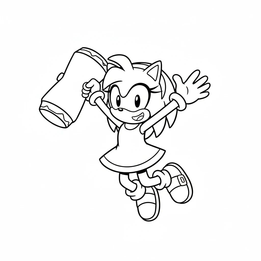 coloriage Amy Rose et découpage à imprimer