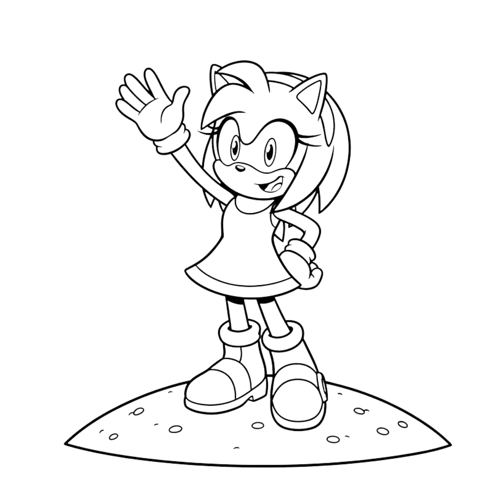 coloriage Amy Rose a dessiner en ligne