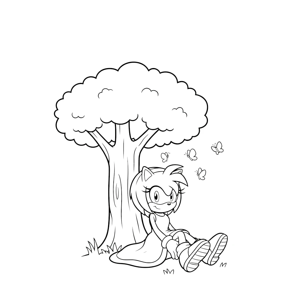 coloriage Amy Rose gratuit à imprimer