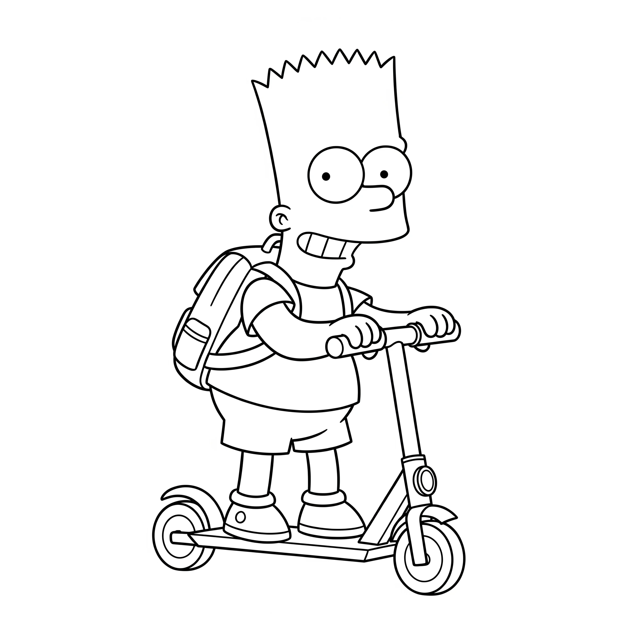 coloriage Bart Simpson à imprimer kawaii