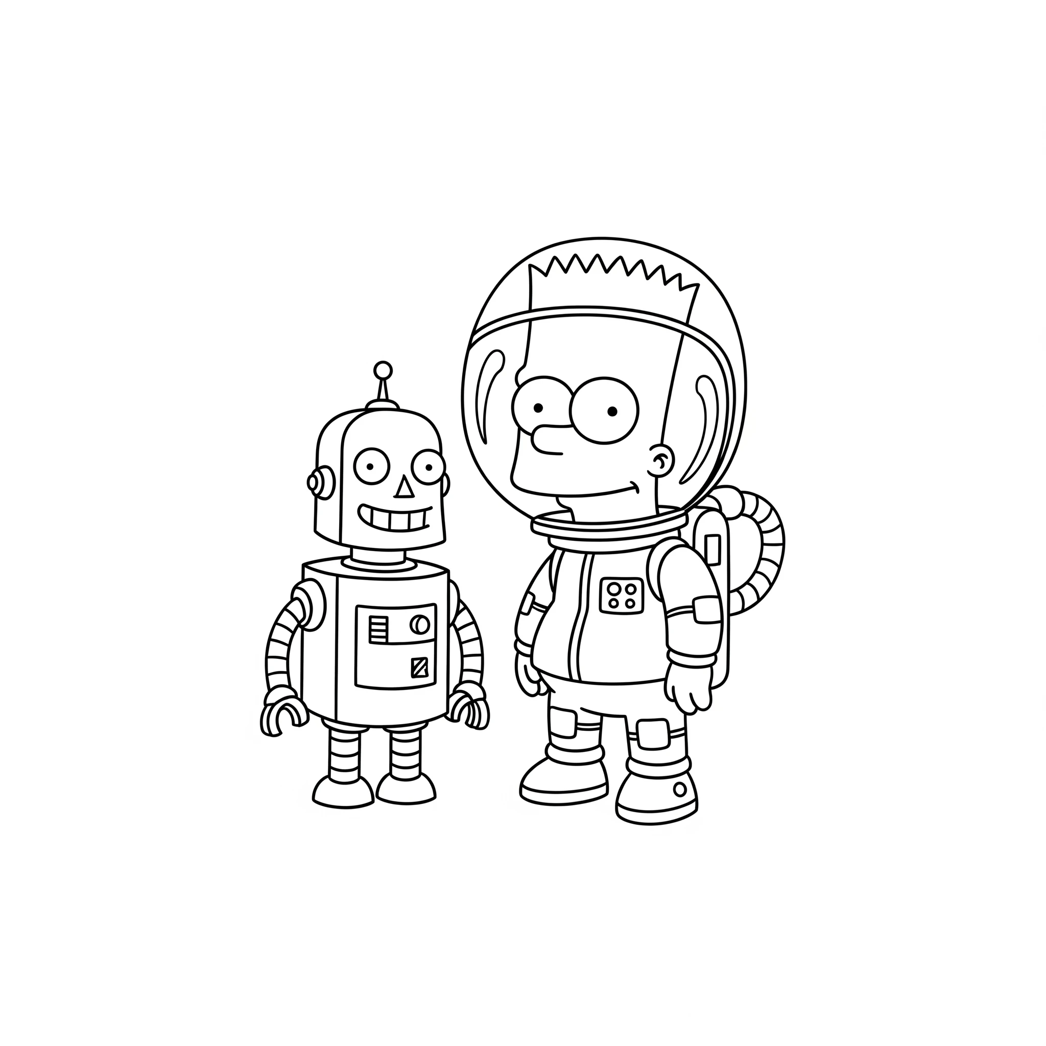 coloriage Bart Simpson à imprimer pour enfant de 7 ans