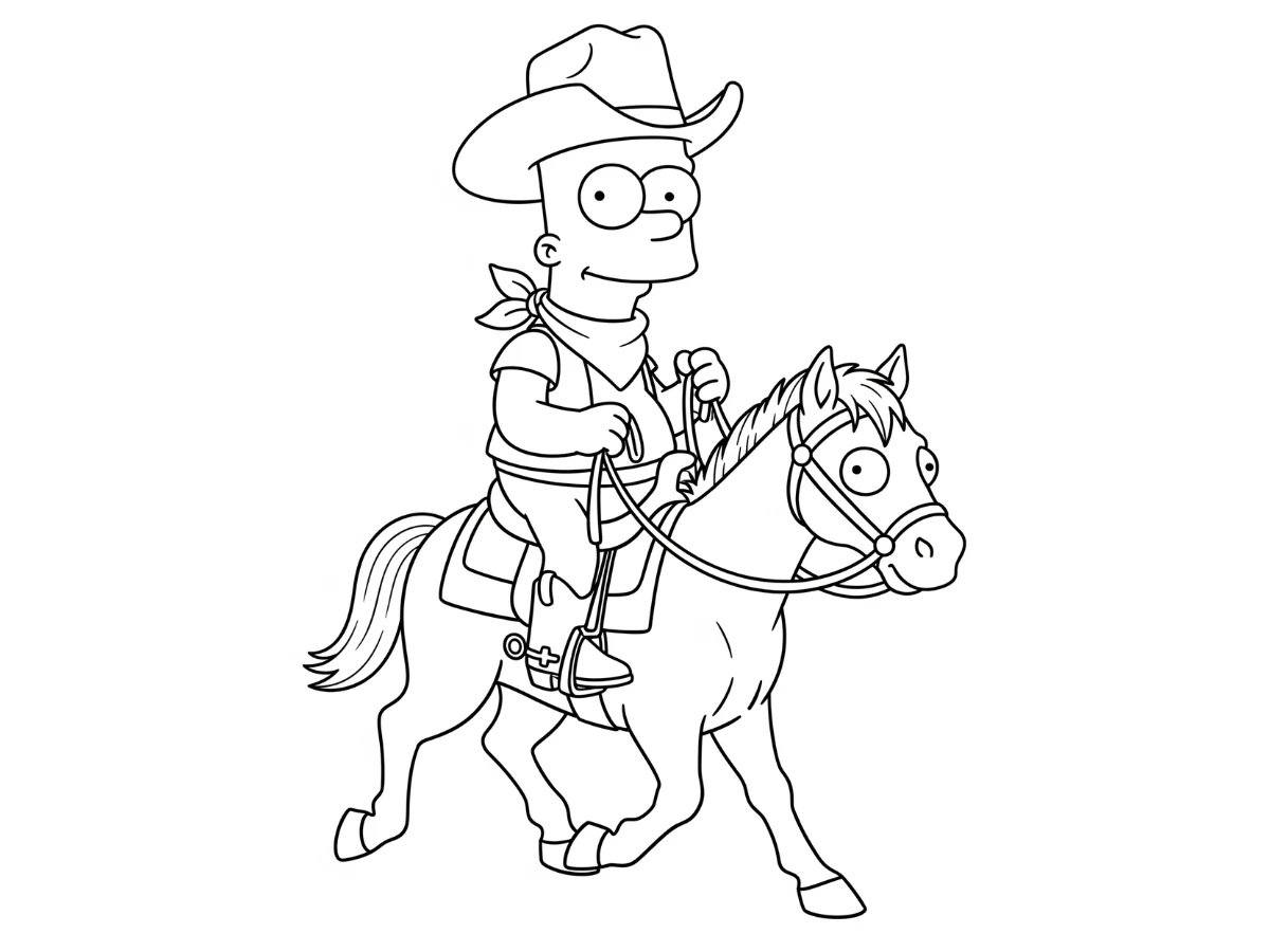 image pour coloriage Bart Simpson enfant