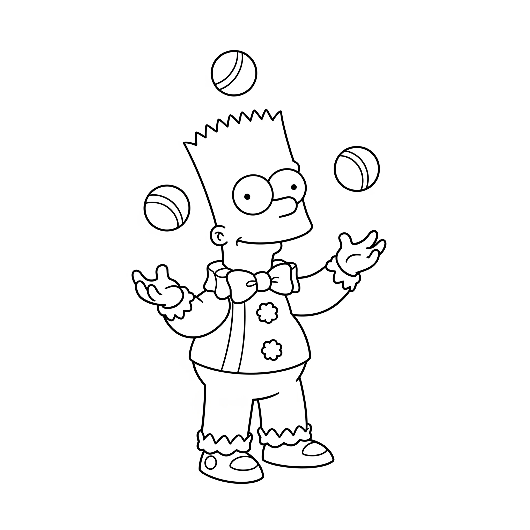 coloriage Bart Simpson et decoupage a imprimer gratuit