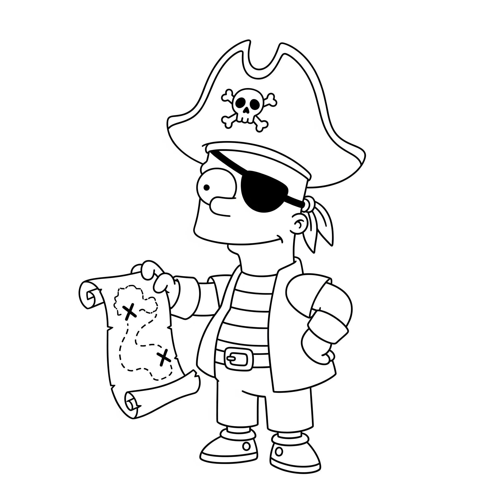 coloriage Bart Simpson à imprimer pour enfant de 3 ans