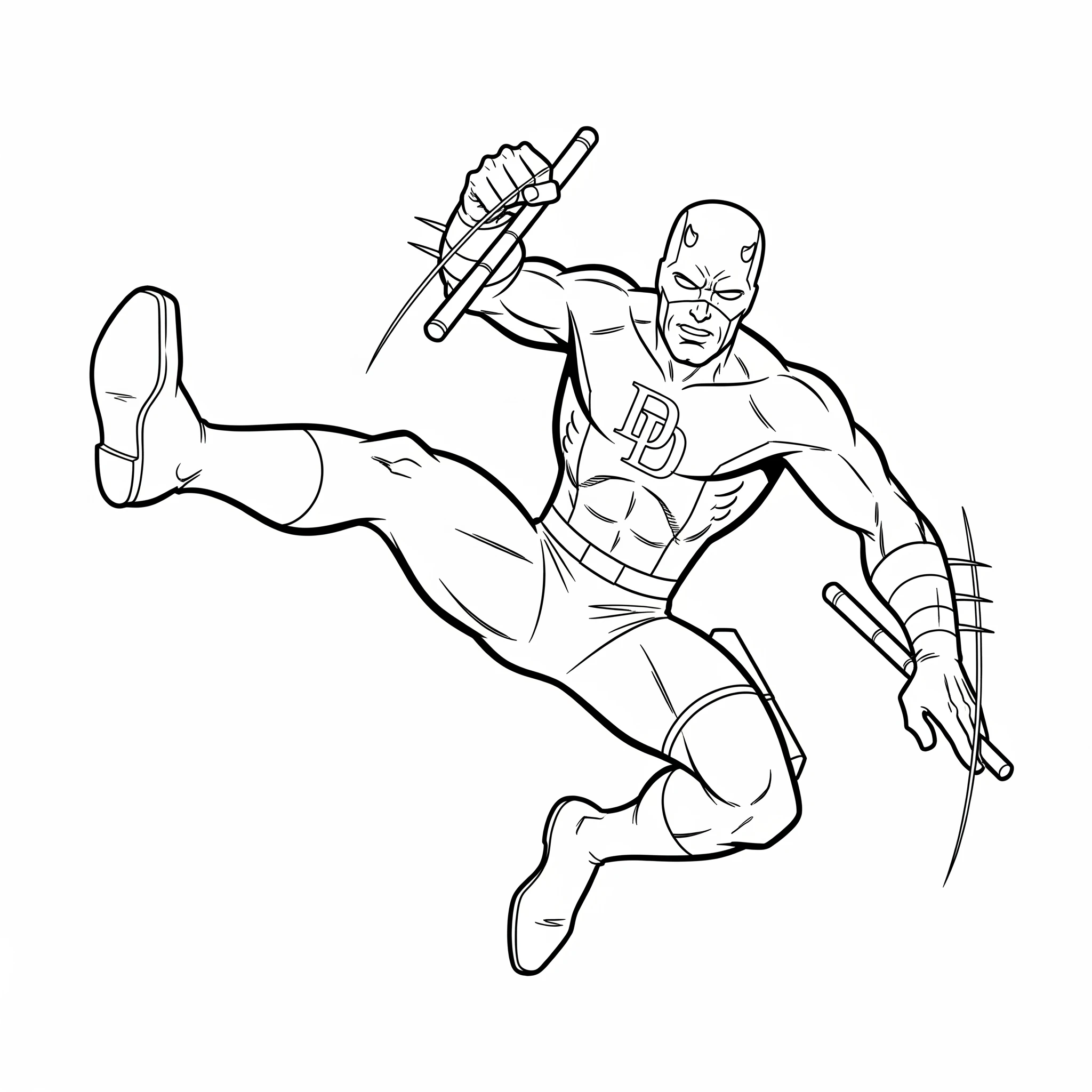 coloriage Daredevil à imprimer kawaii