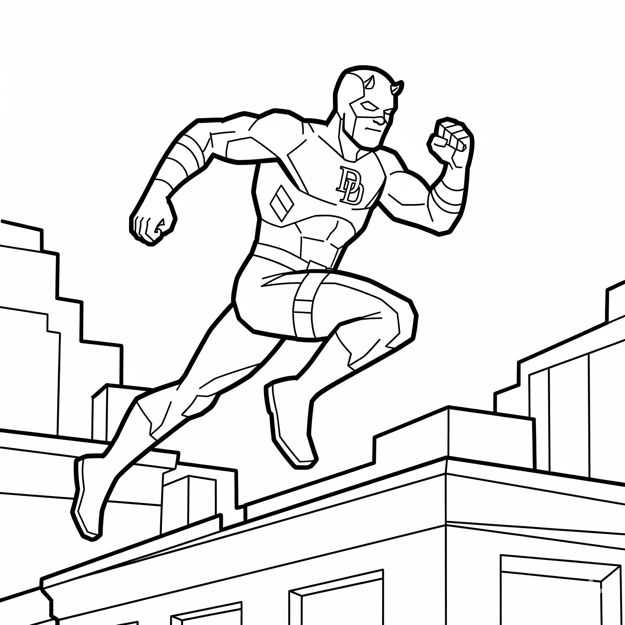 coloriage Daredevil et decoupage a imprimer gratuit