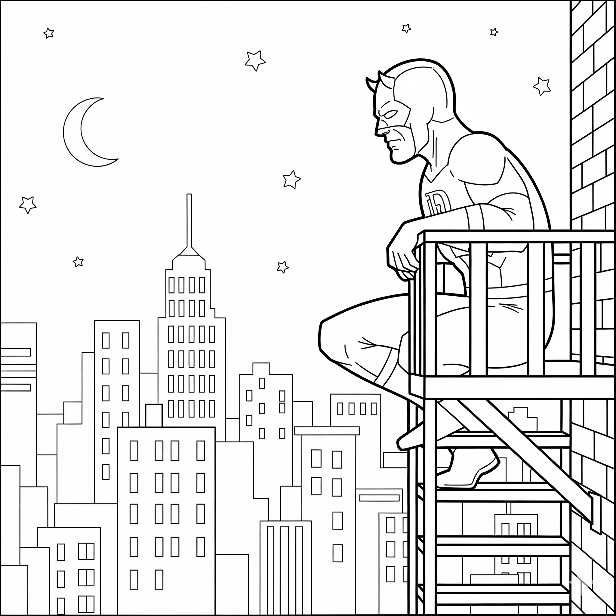 coloriage Daredevil gratuit pour enfants 1