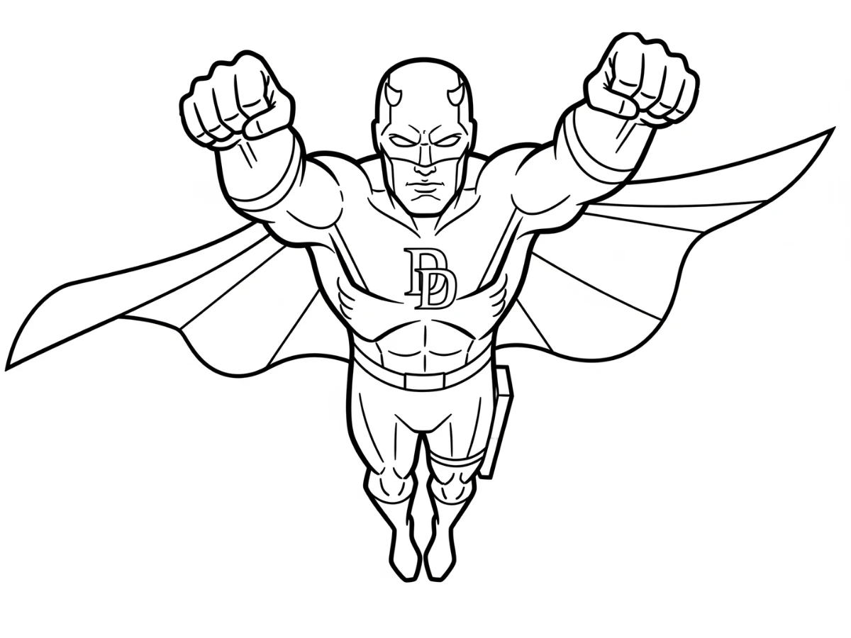 coloriage Daredevil et decoupage