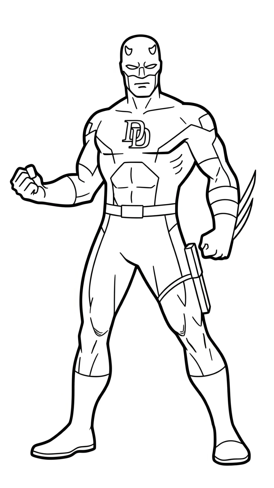 coloriage Daredevil pour enfant de 5 ans