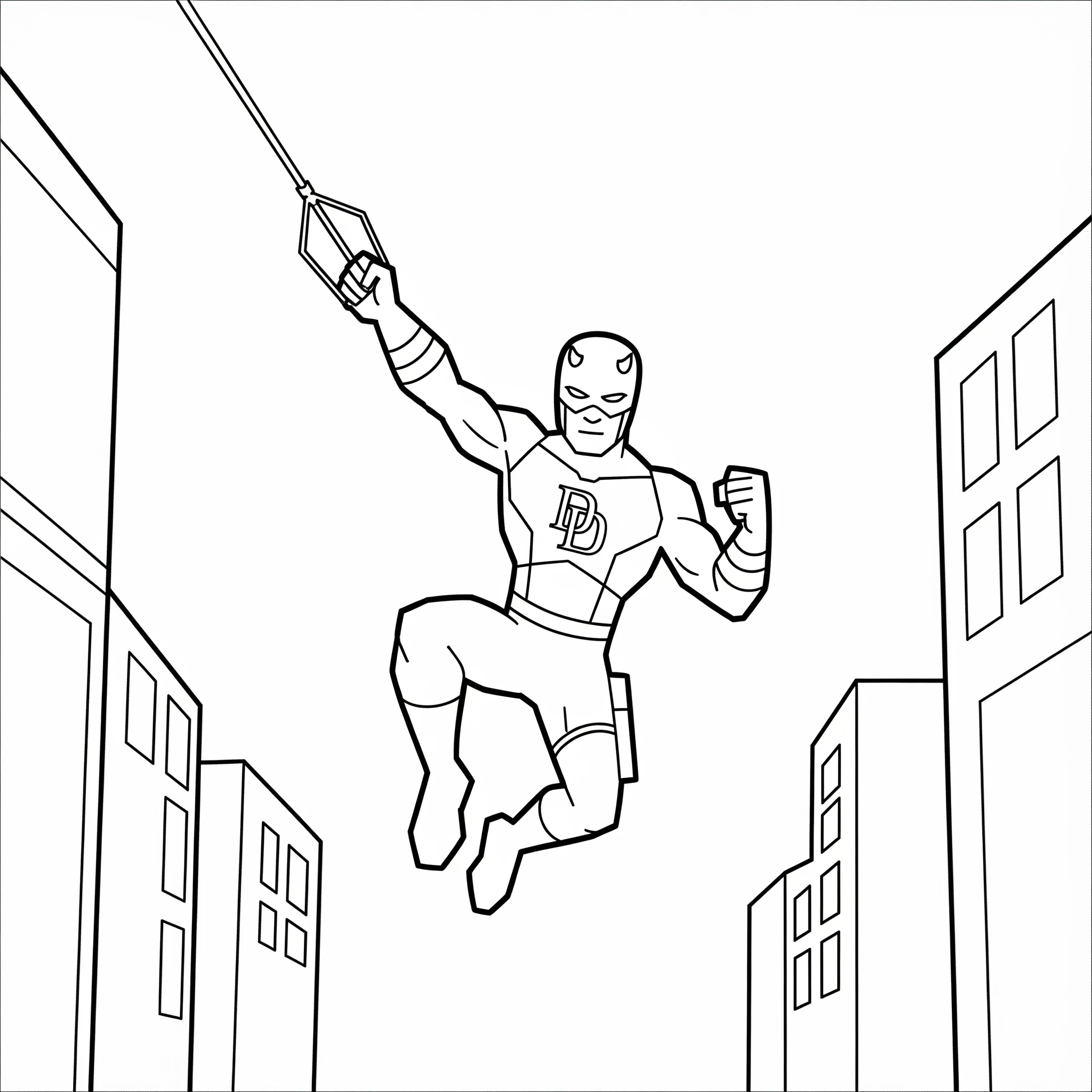 coloriage Daredevil à imprimer pour enfant de 9 ans