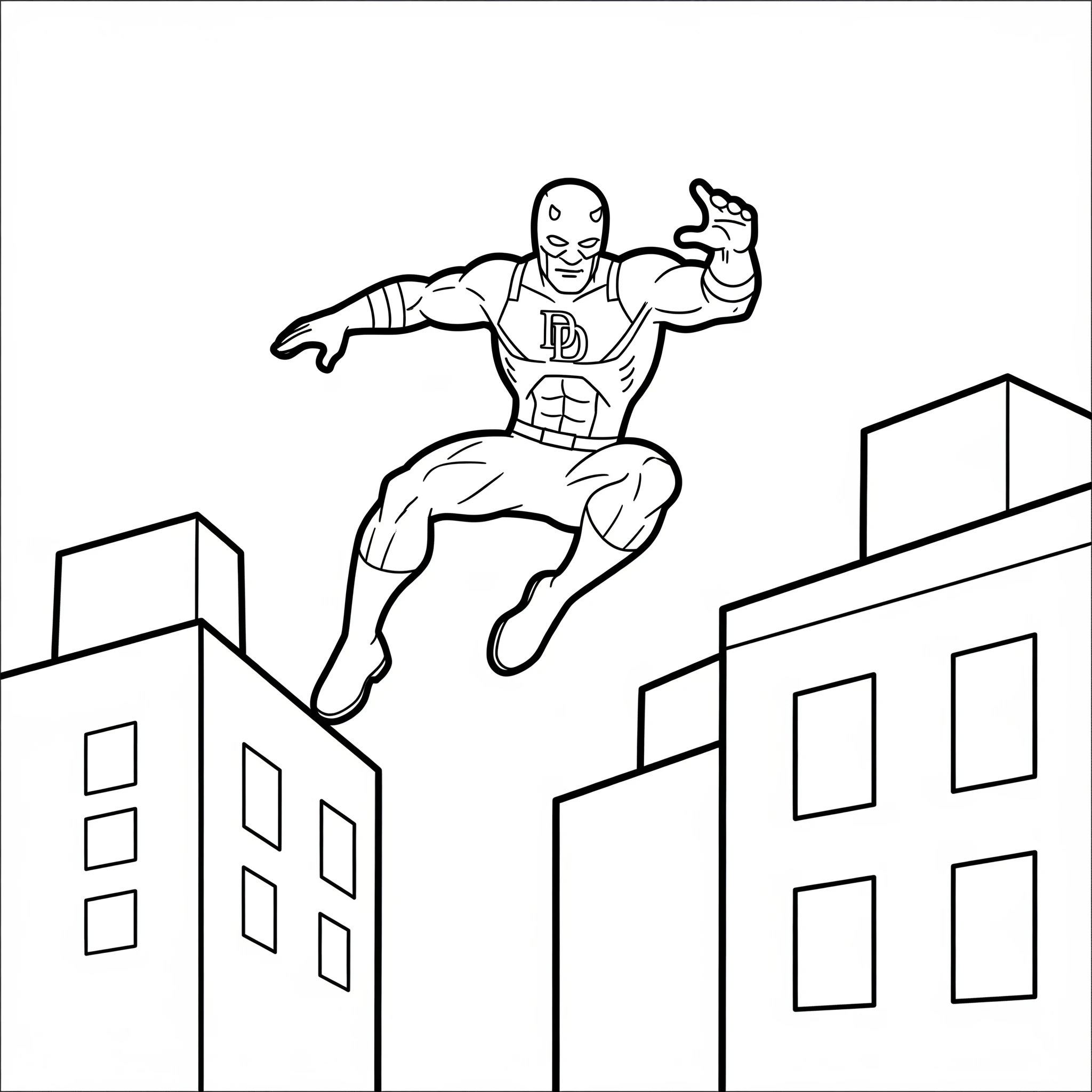 coloriage Daredevil à imprimer pour enfant de 7 ans