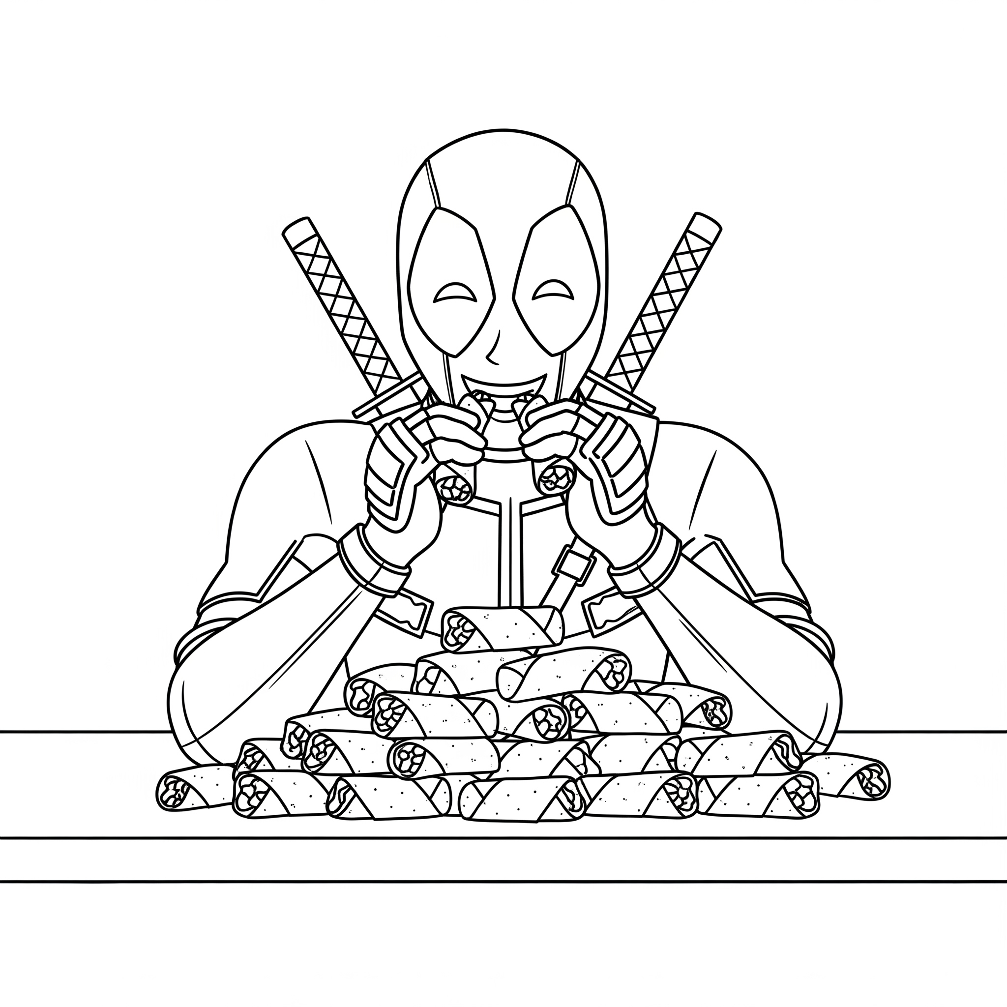 coloriage Deadpool update pour enfant de 2 ans