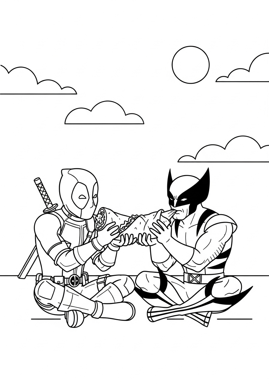 imprimer coloriage Deadpool update