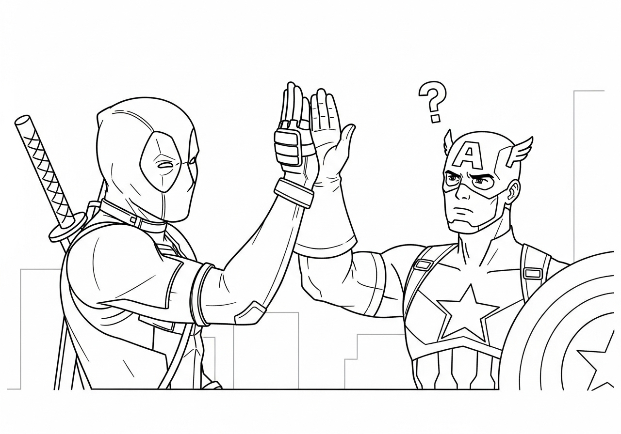 coloriage Deadpool update a imprimer