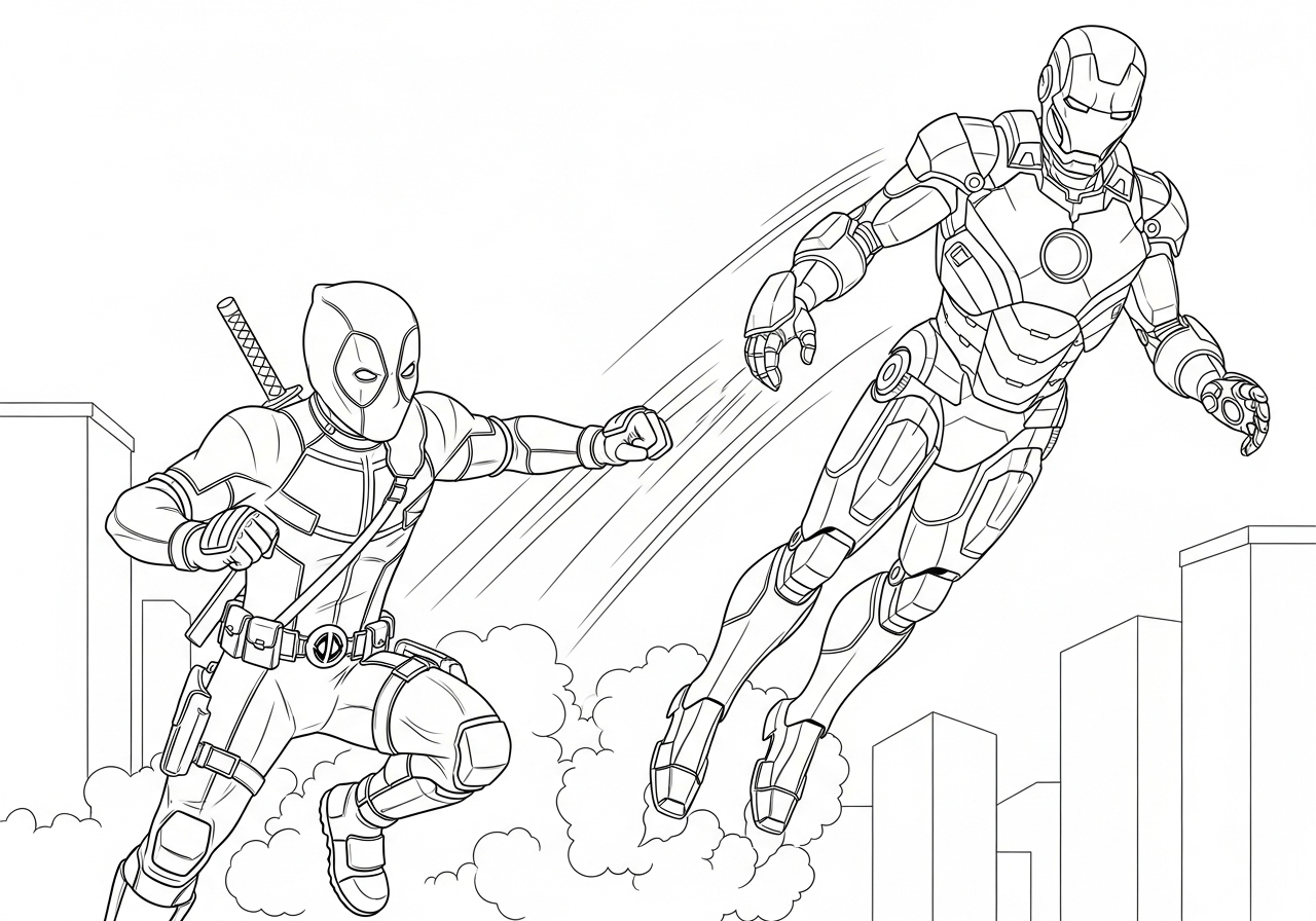 coloriage Deadpool update à imprimer gratuitement pdf