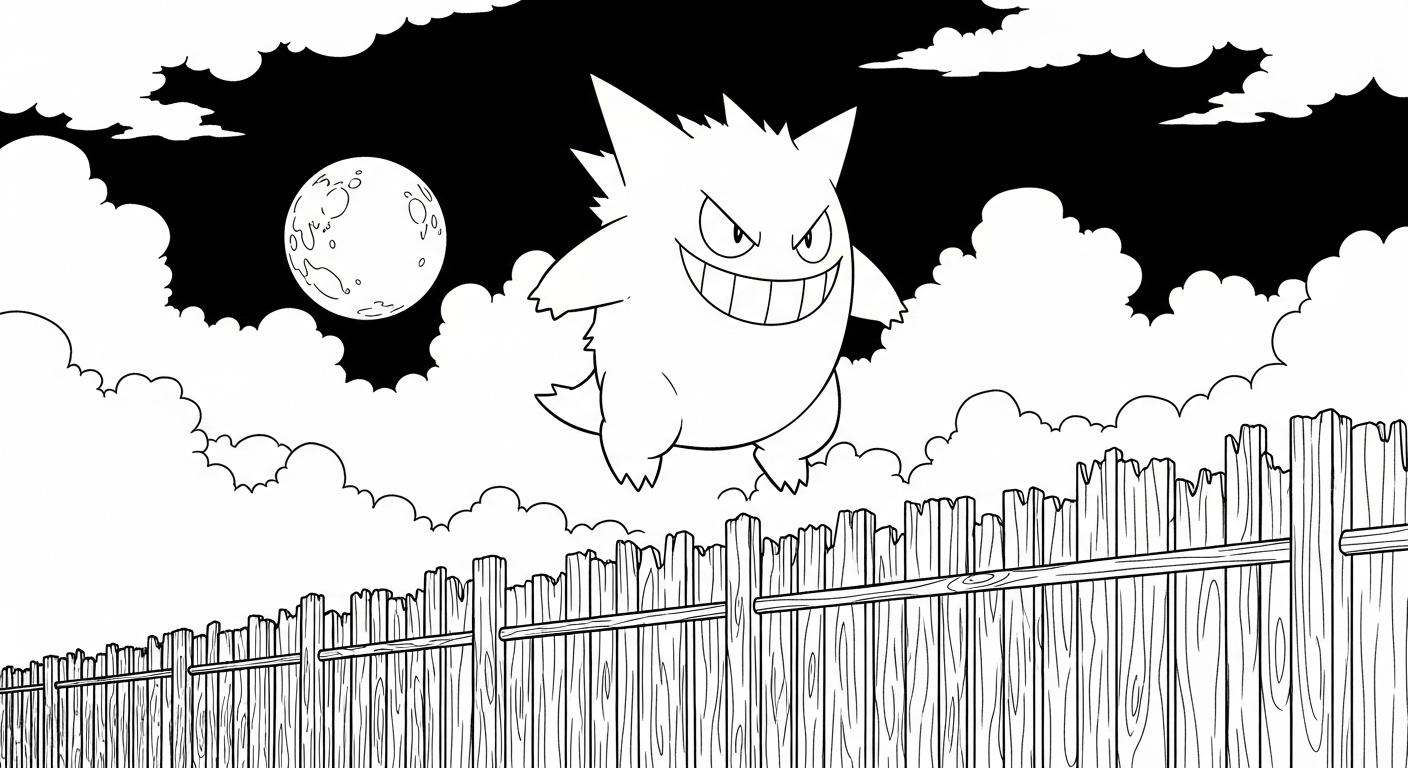 coloriage Gengar pour enfant de à imprimer