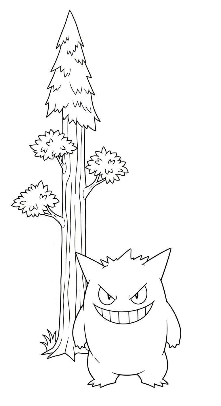 coloriage Gengar pour enfant de 5 ans 1