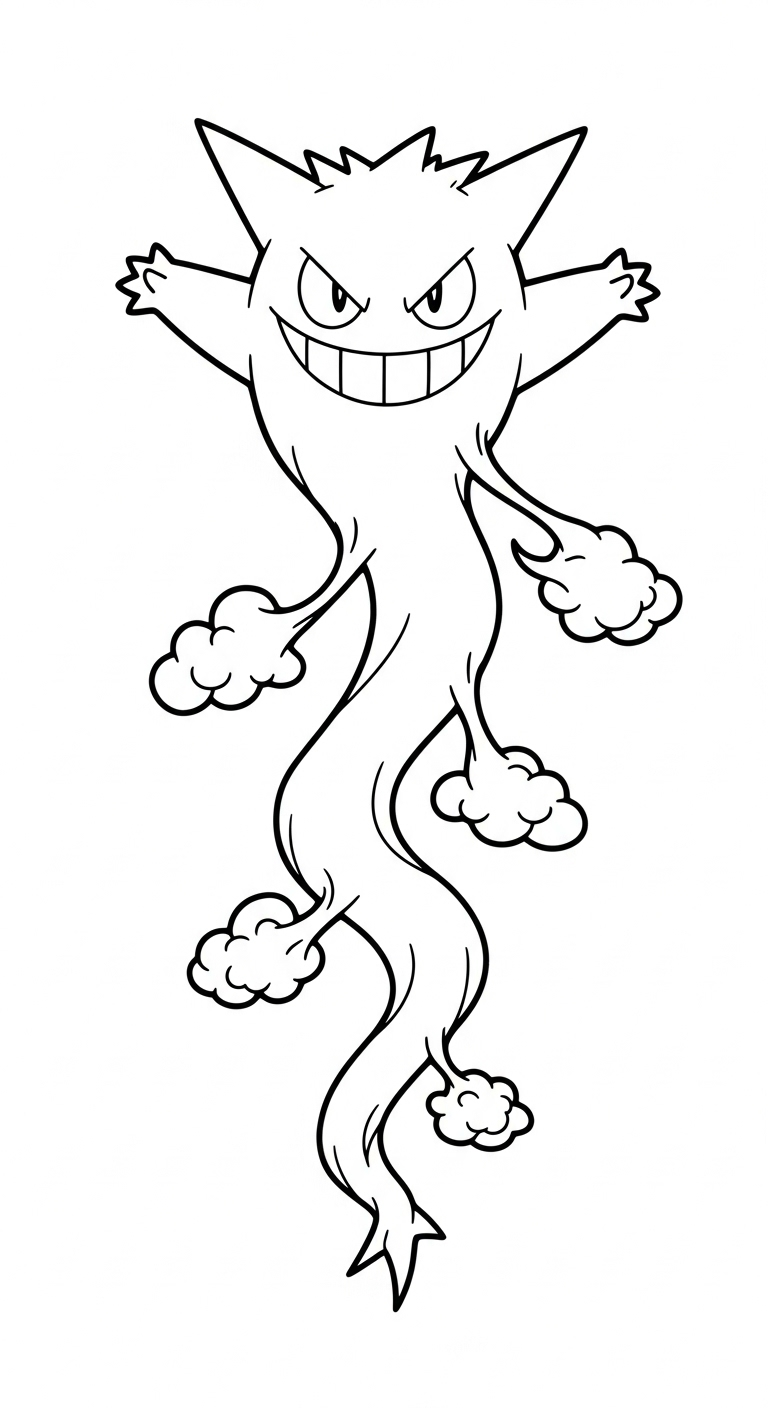coloriage Gengar gratuit à imprimer 1