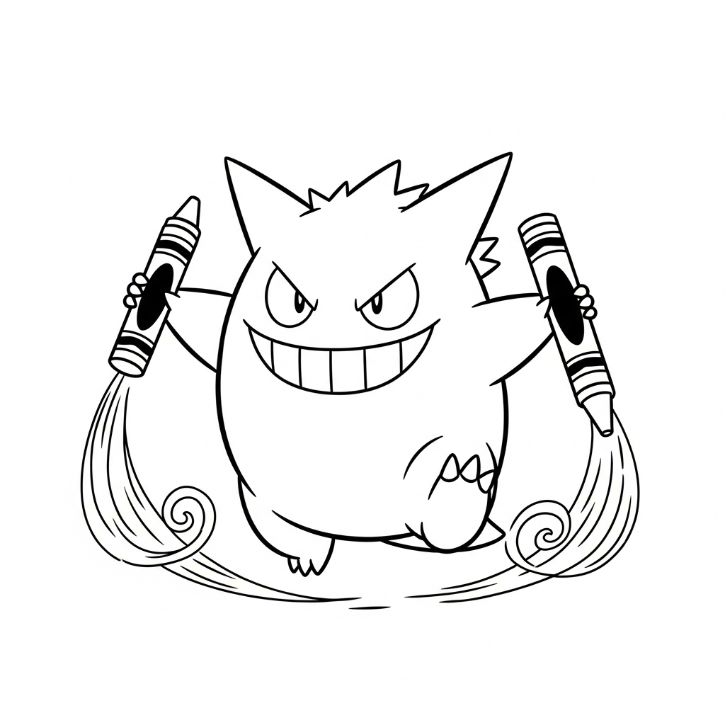 coloriage Gengar pour enfant de 6 ans 1