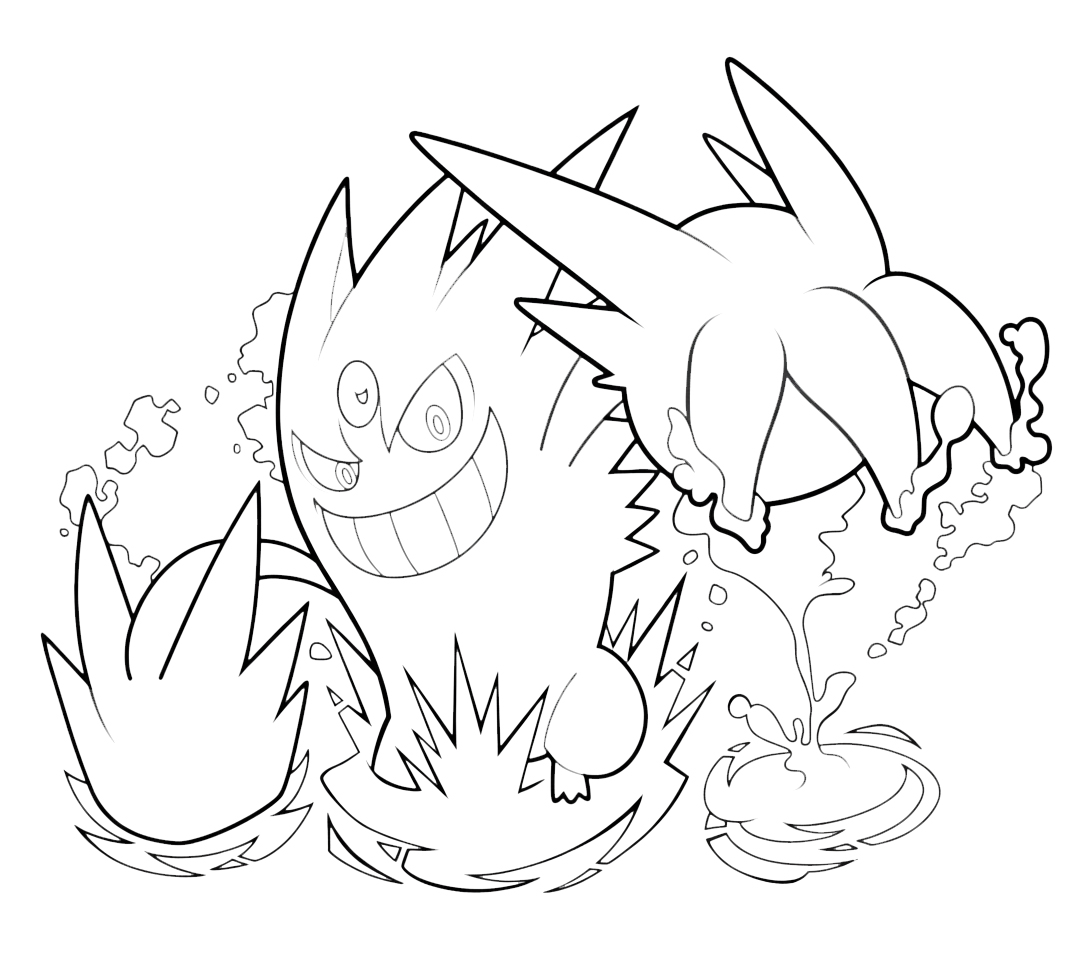 coloriage Gengar à imprimer pour enfant de 8 ans
