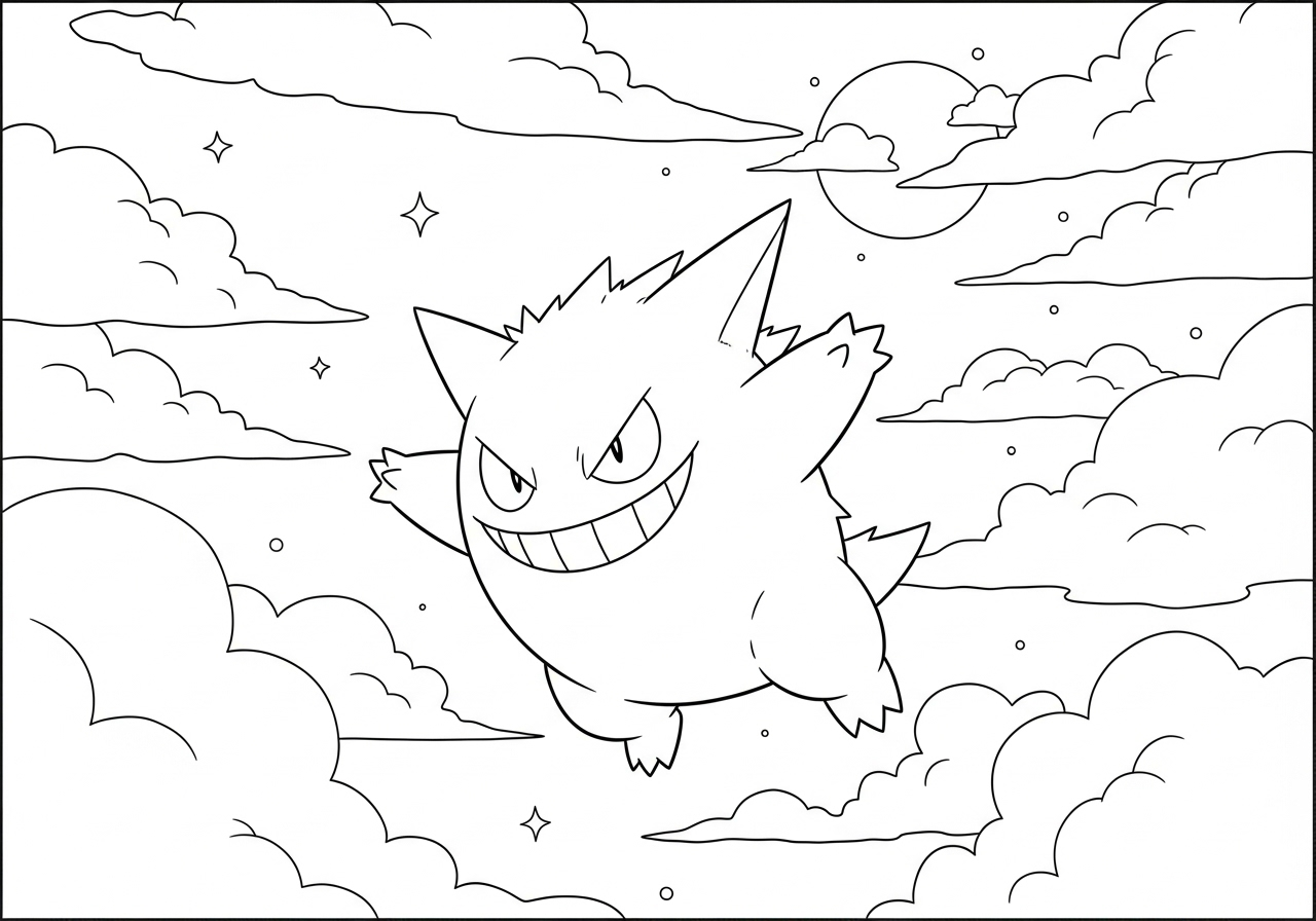 coloriage Gengar à imprimer gratuitement