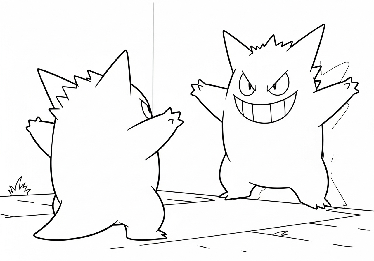 coloriage Gengar et decoupage