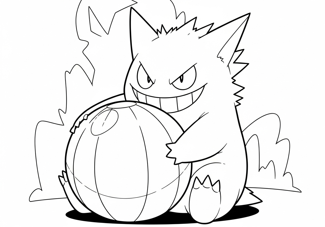 télécharger coloriage Gengar gratuit