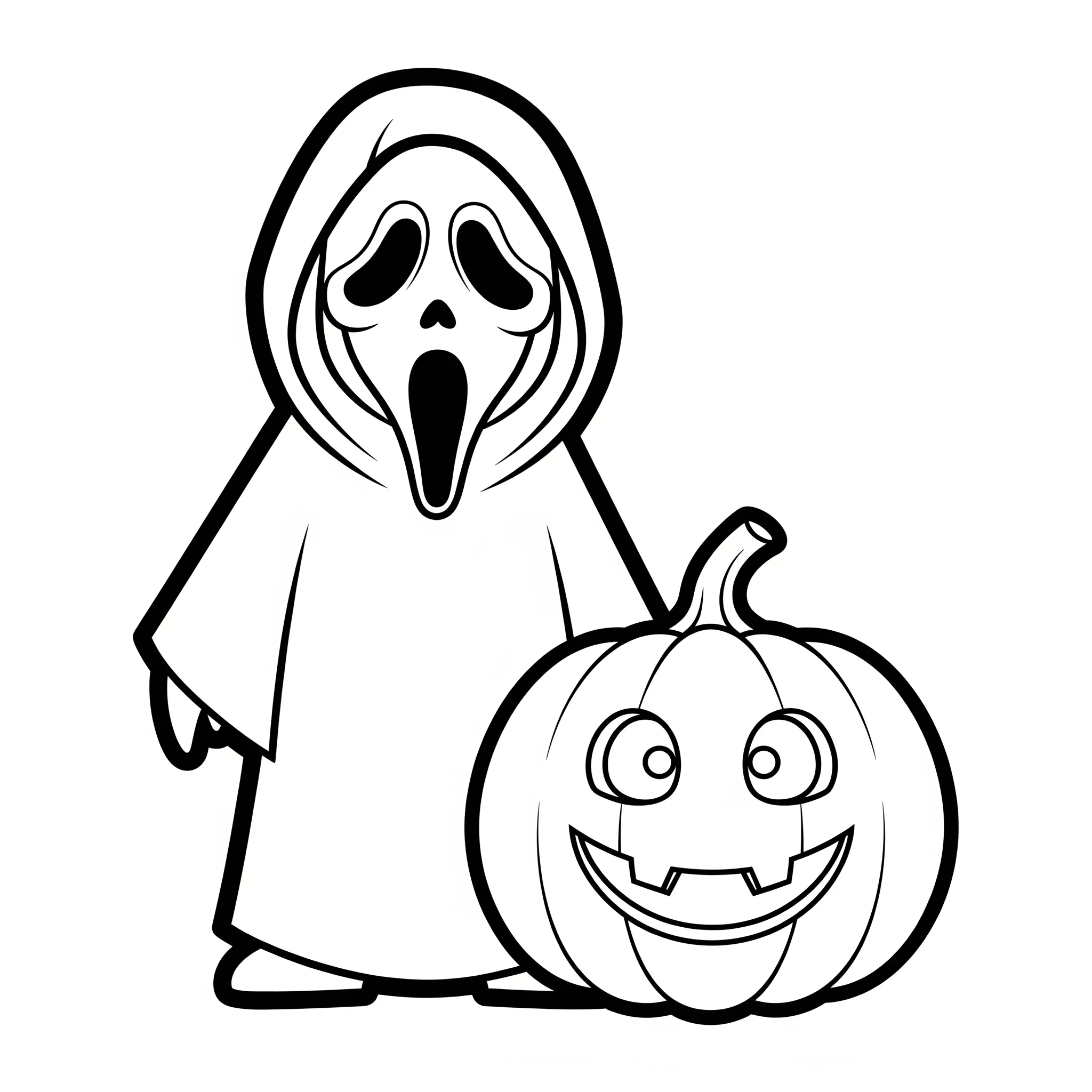 coloriage Ghostface à imprimer pour enfant de 9 ans