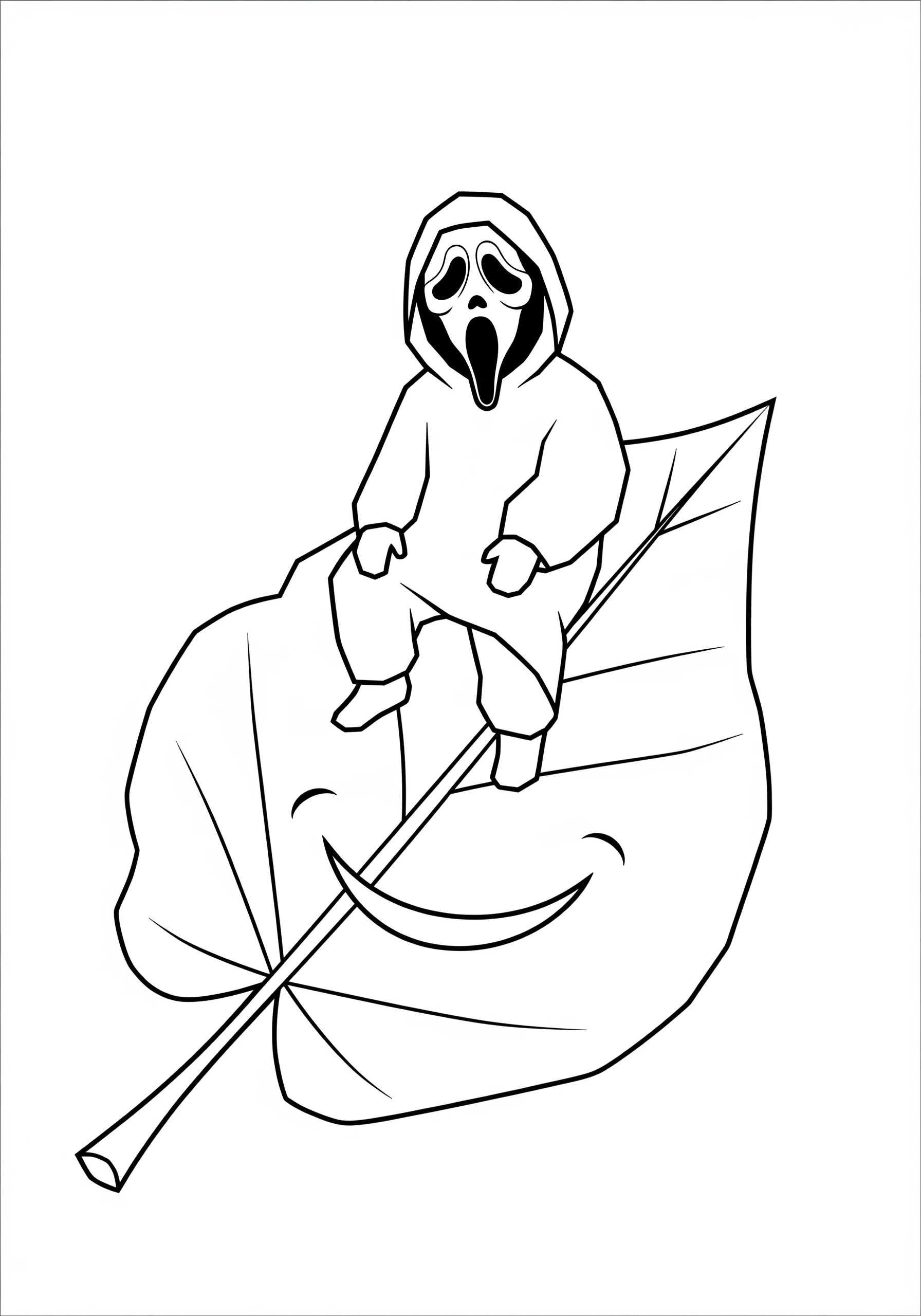 coloriage Ghostface et decoupage a imprimer gratuit