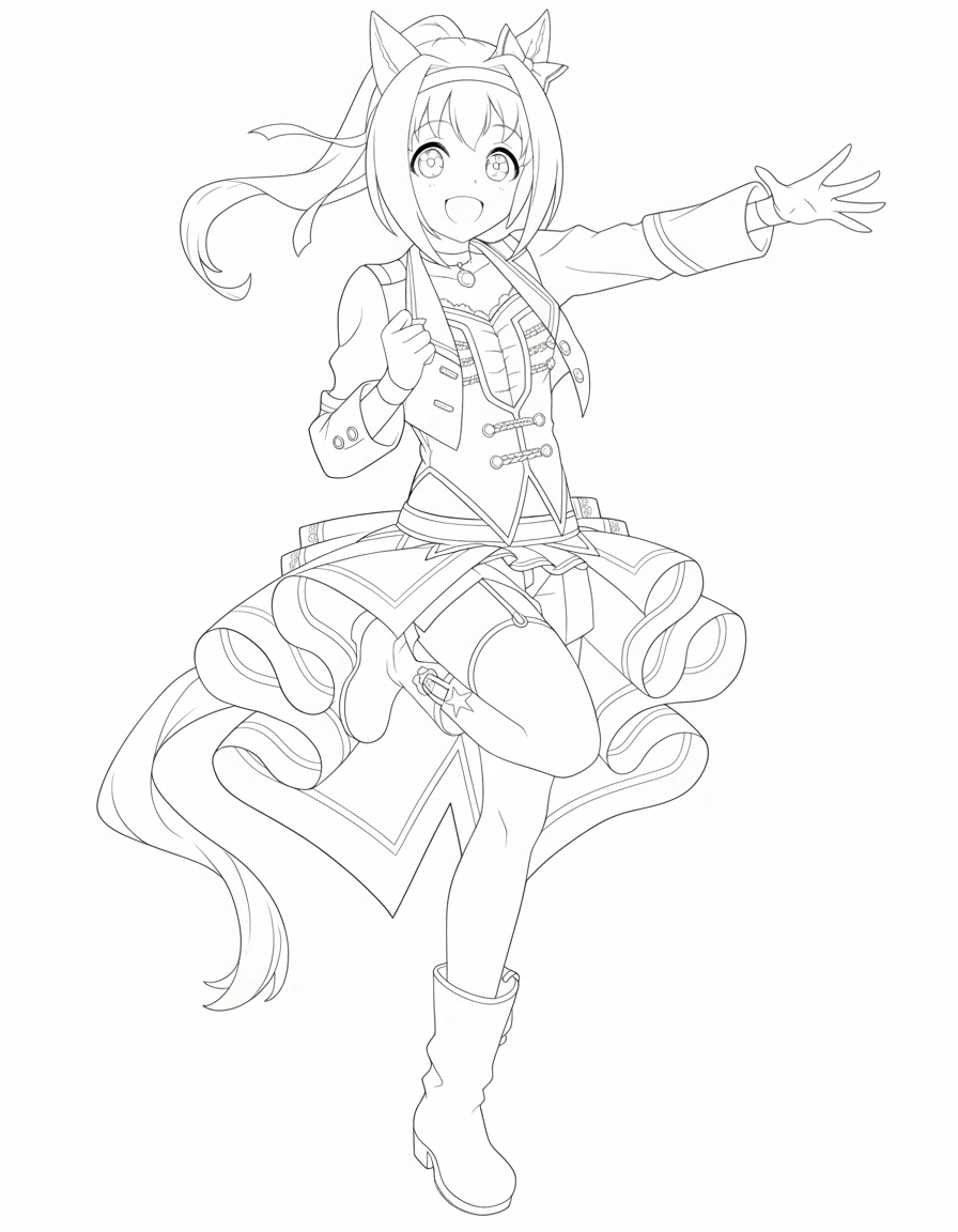 coloriage Haru Urara pour enfant de 5 ans