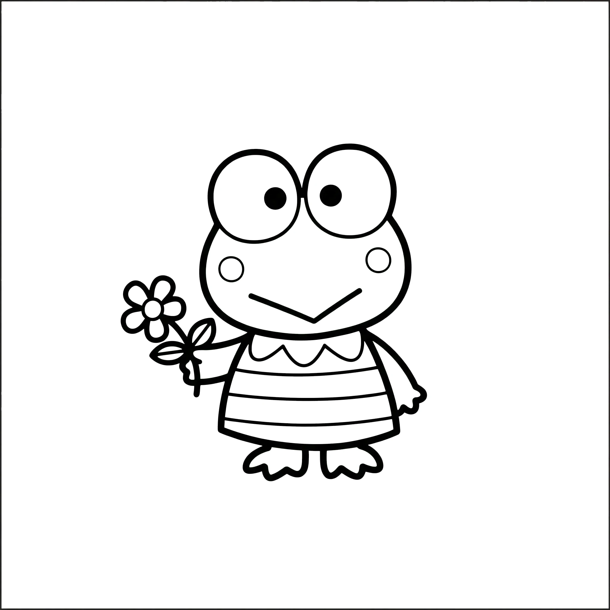 coloriage Keroppi à imprimer kawaii