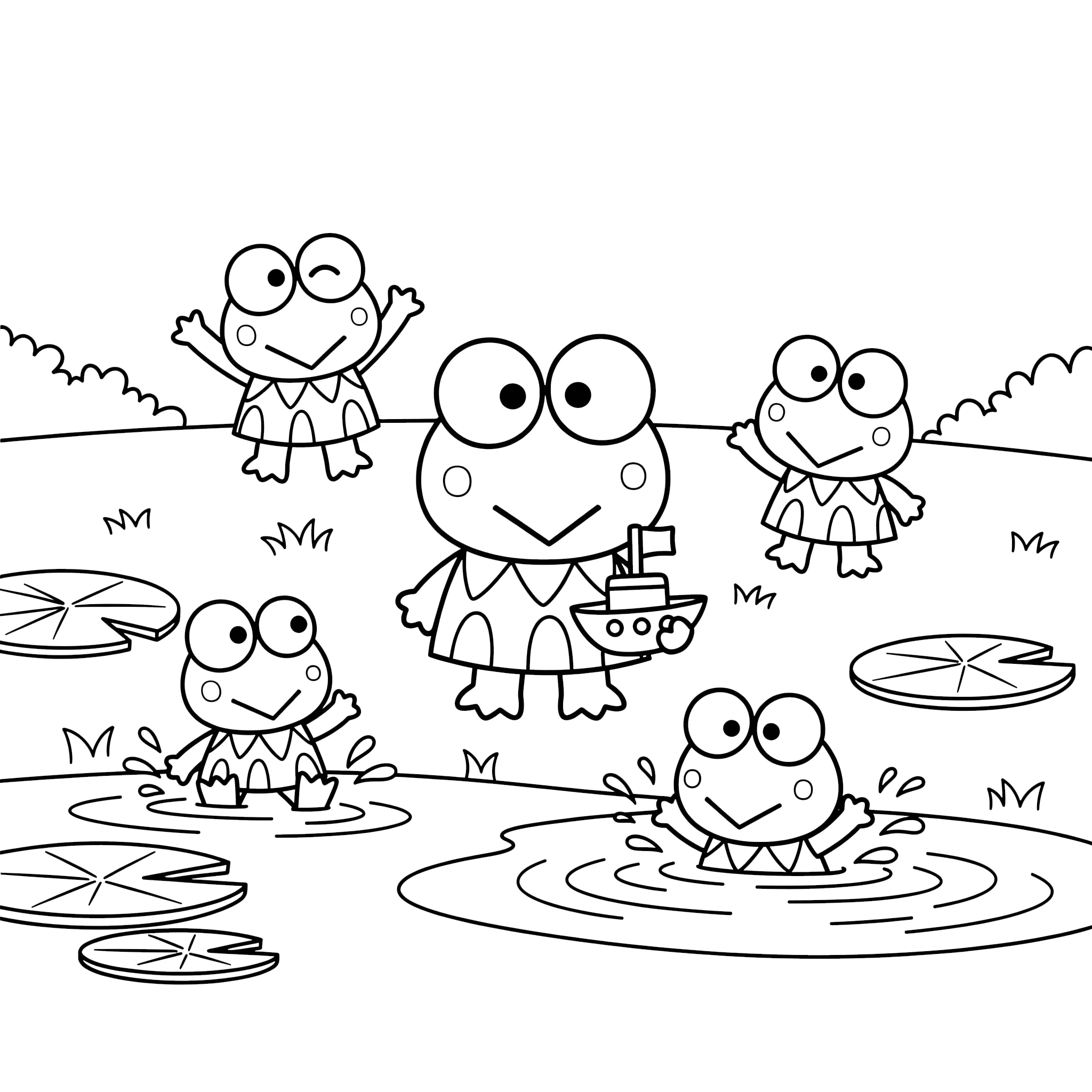 coloriage Keroppi pour bebe a imprimer