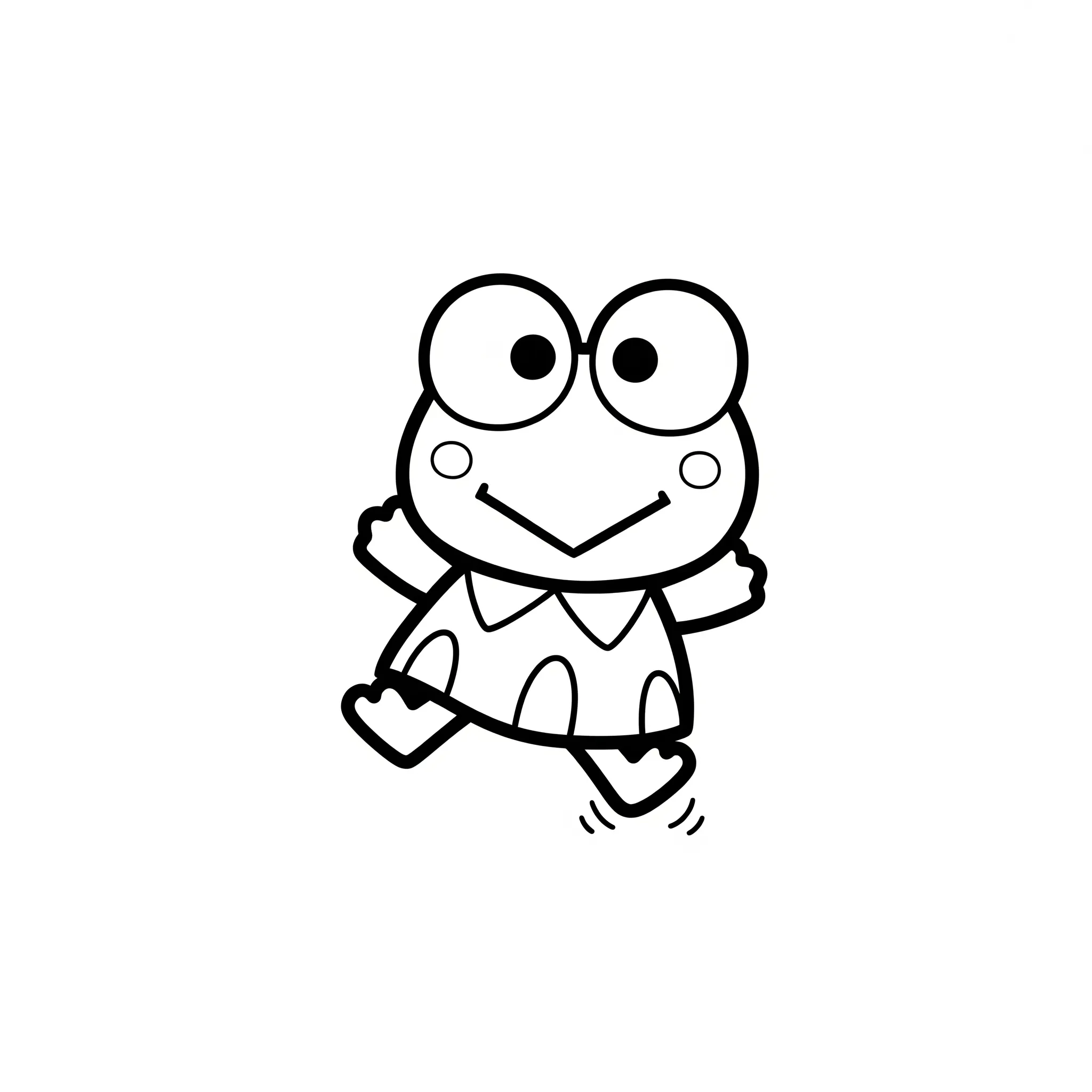 coloriage Keroppi en train de sauter à imprimer pdf gratuit