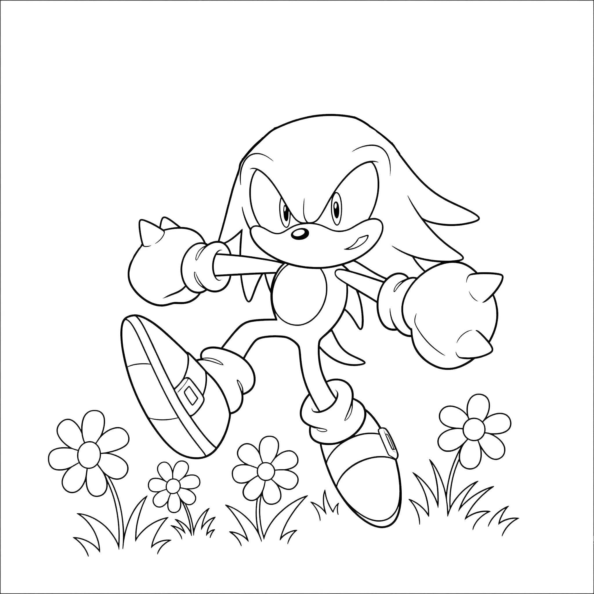 coloriage Knuckles a imprimer