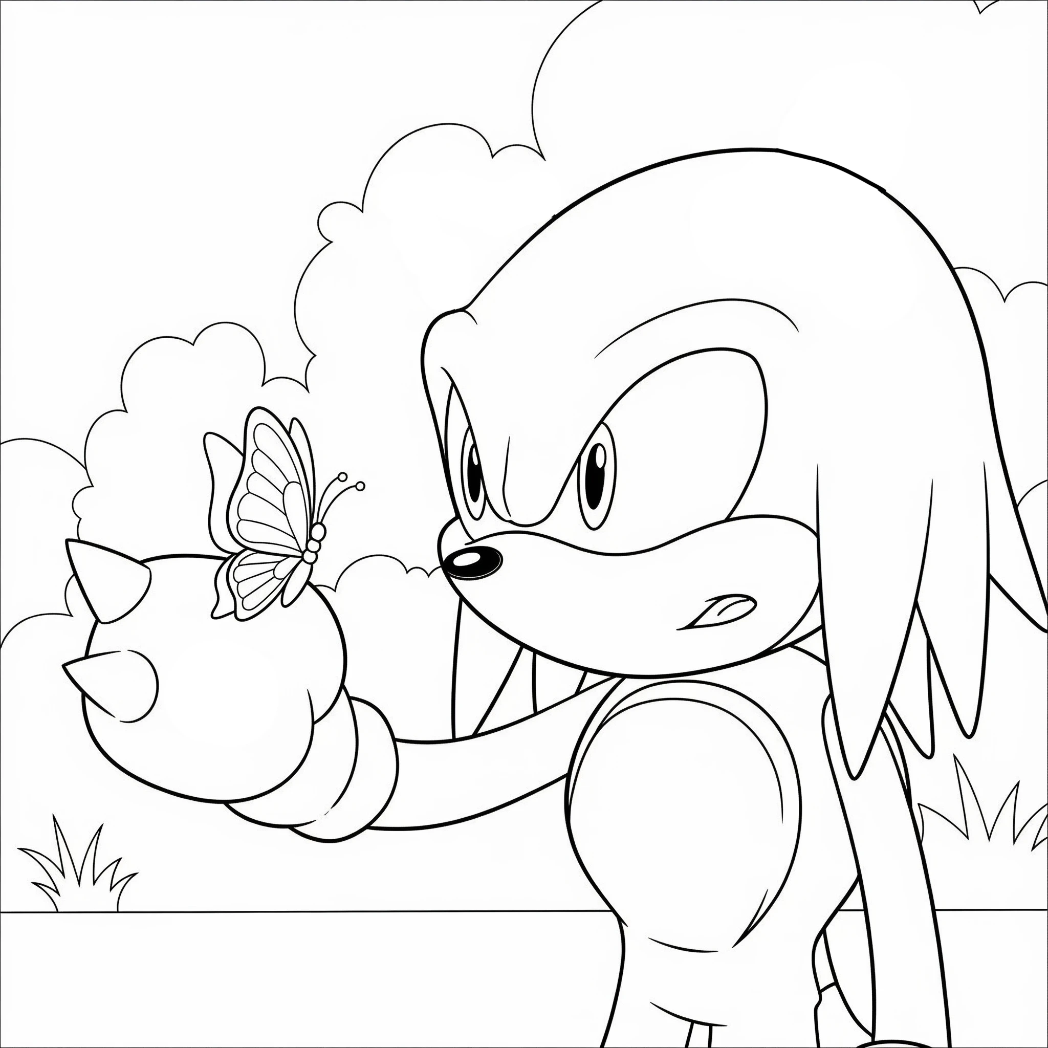 a imprimer coloriage Knuckles gratuit