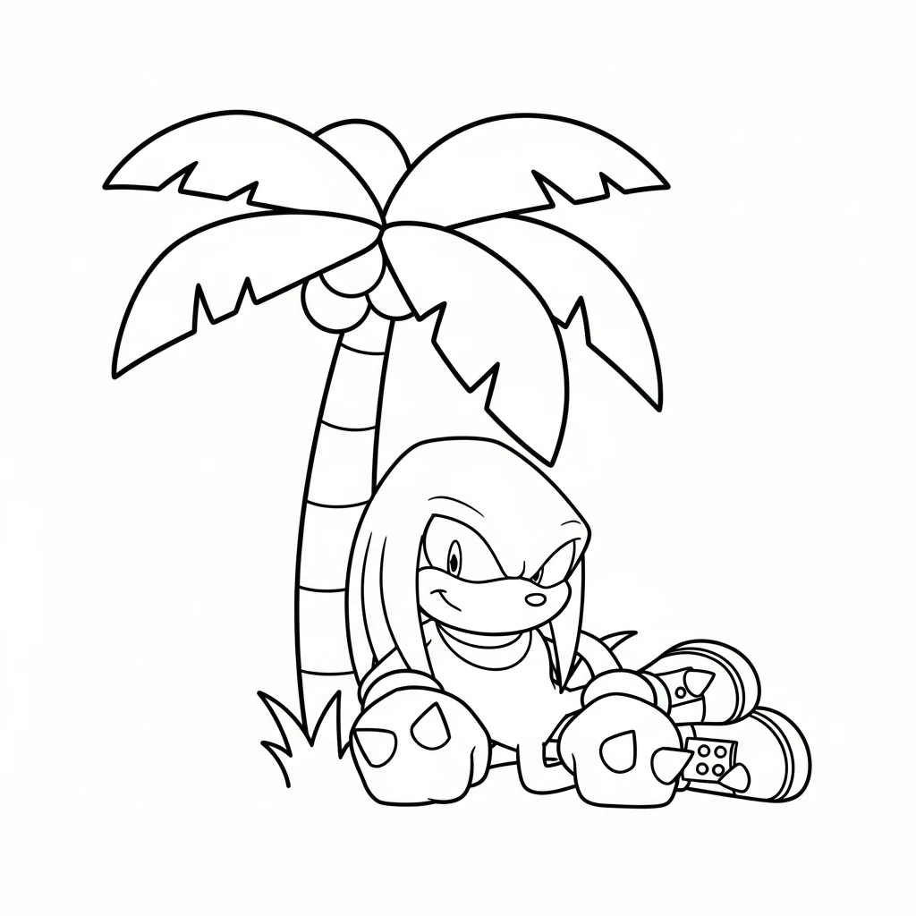 coloriage Knuckles a colorier en ligne gratuitement 1