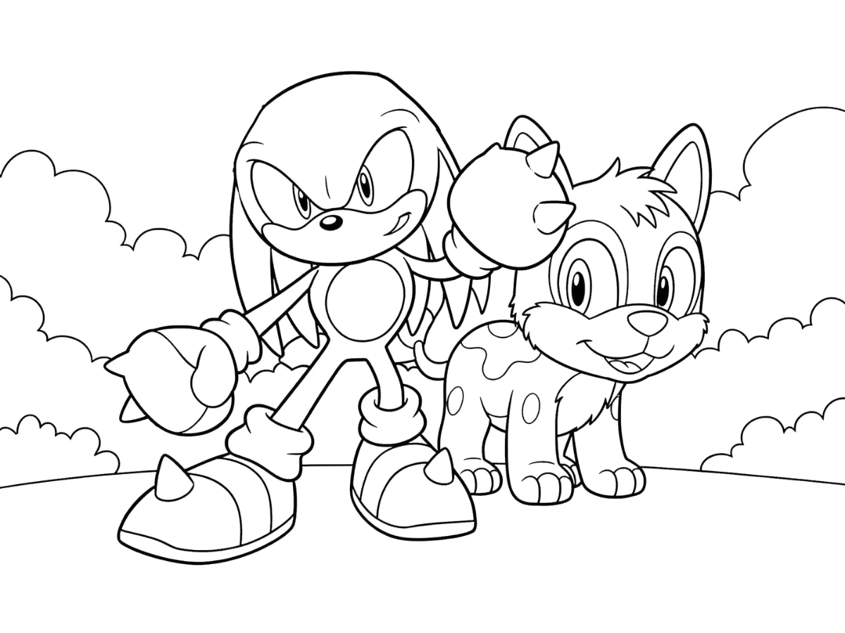 coloriage Knuckles a dessiner en ligne
