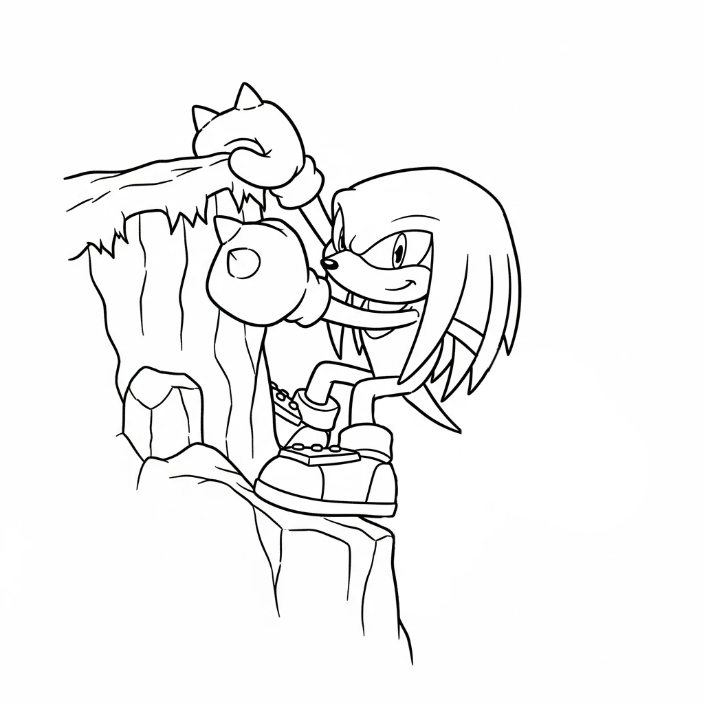 coloriage Knuckles a imprimer gratuit