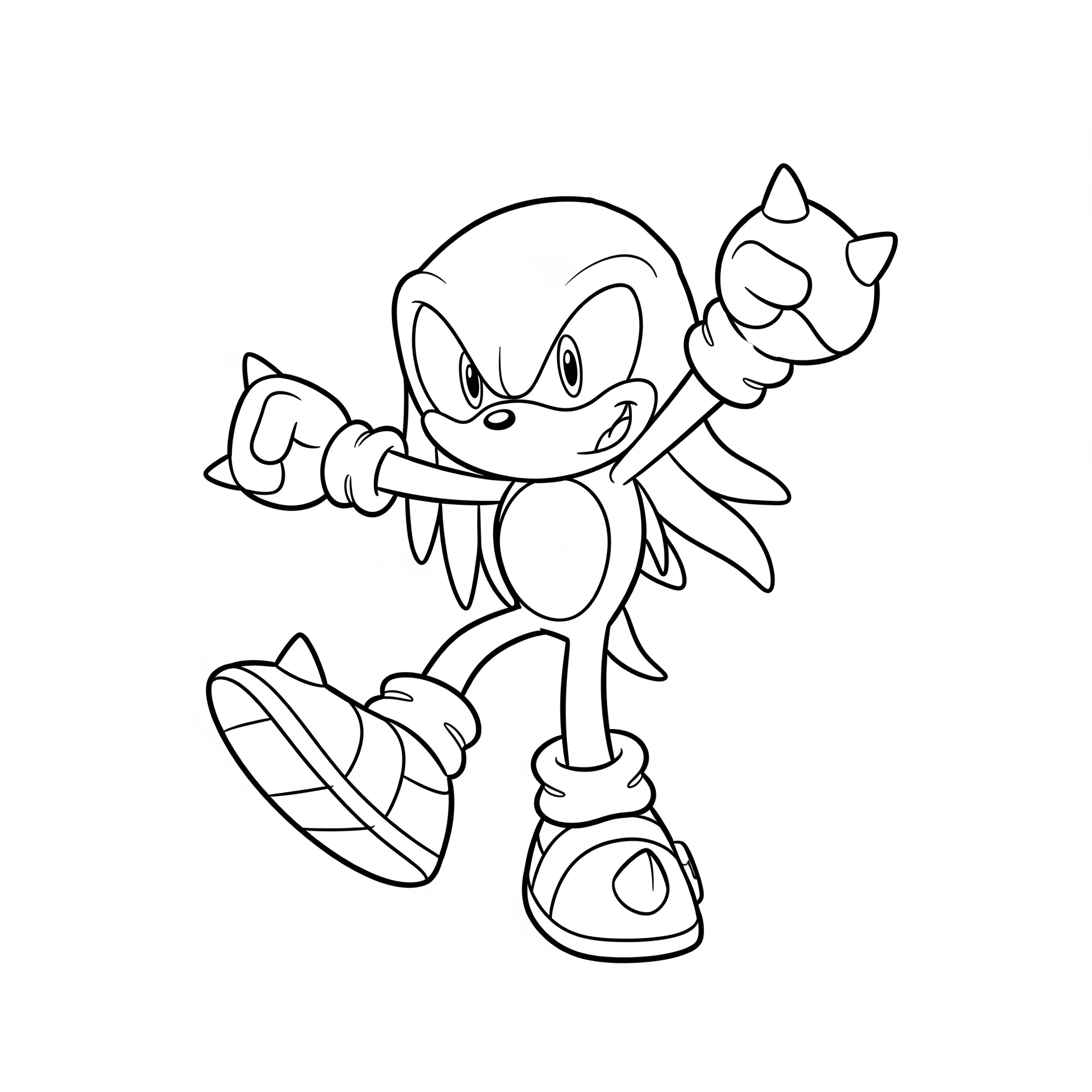 coloriage Knuckles a colorier en ligne gratuitement