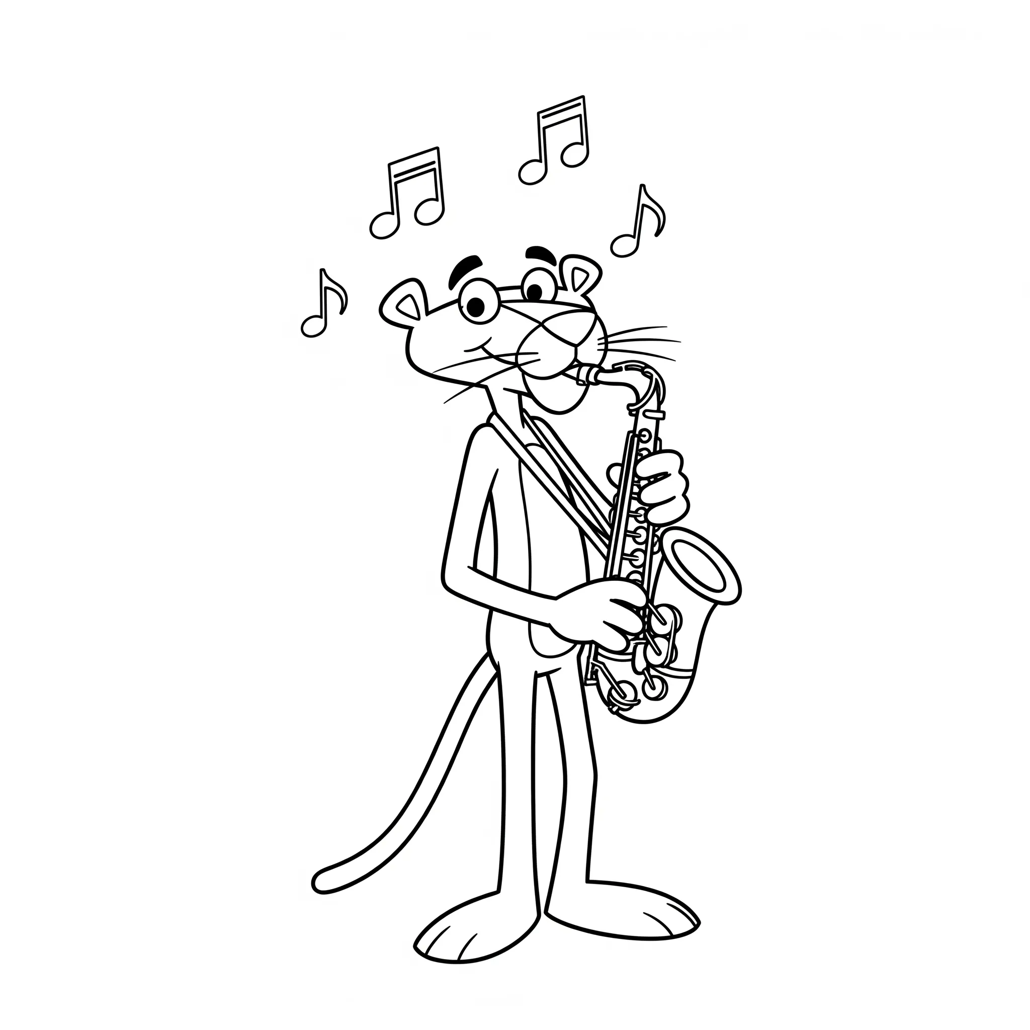 coloriage La Panthère Rose musicienne a imprimer