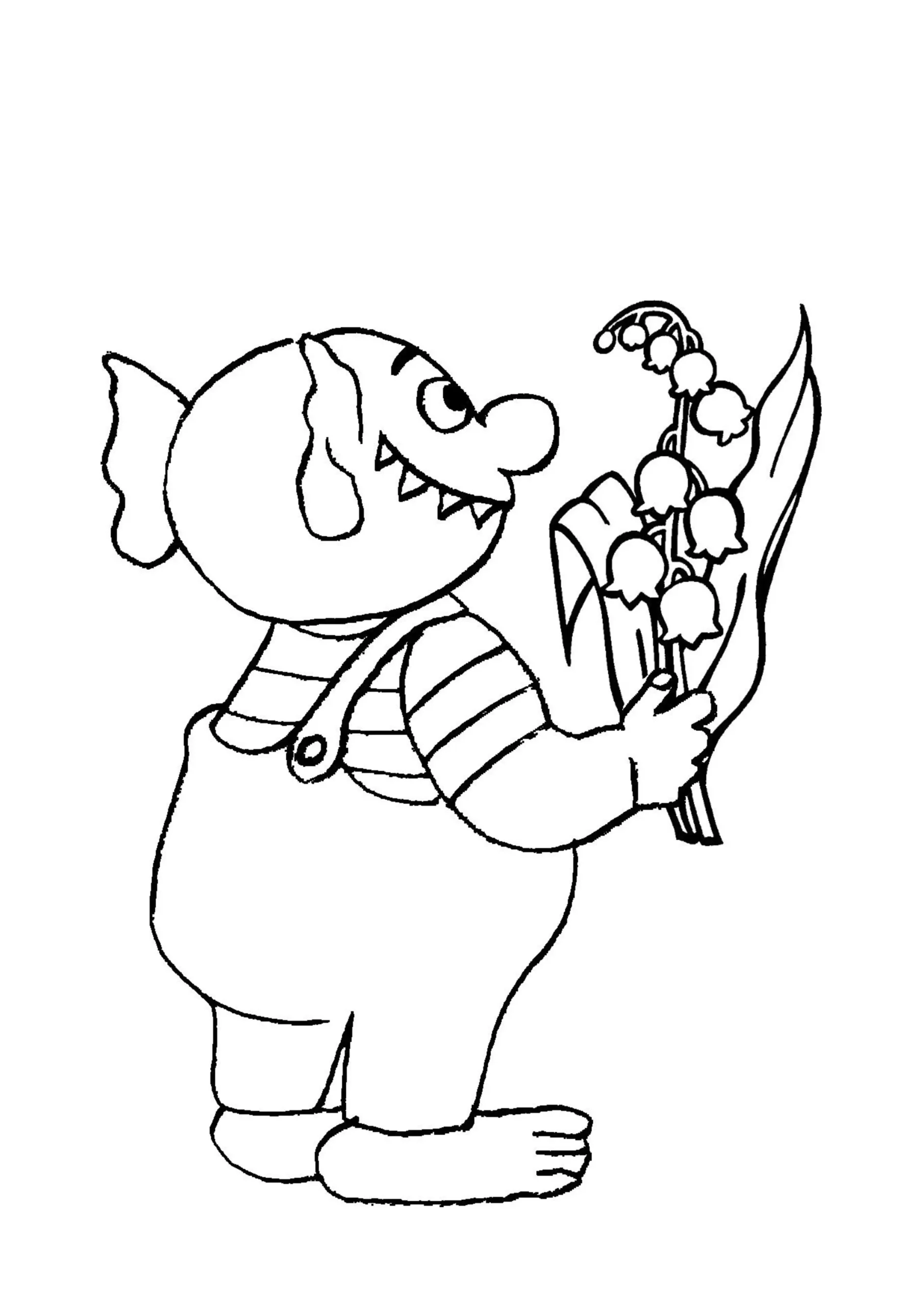 coloriage Le Petit Ogre à imprimer pour enfant de 7 ans