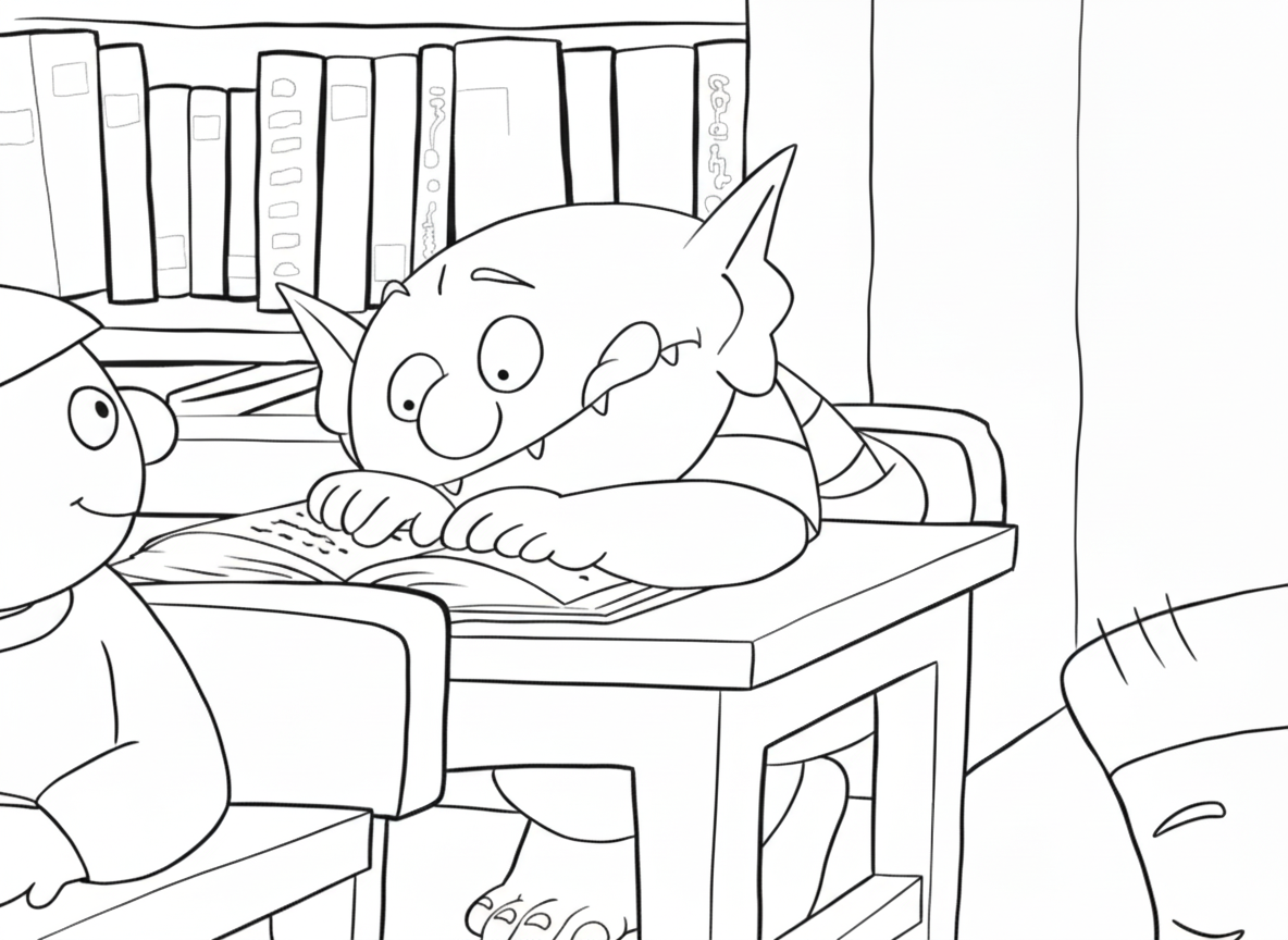 coloriage Le Petit Ogre à imprimer kawaii