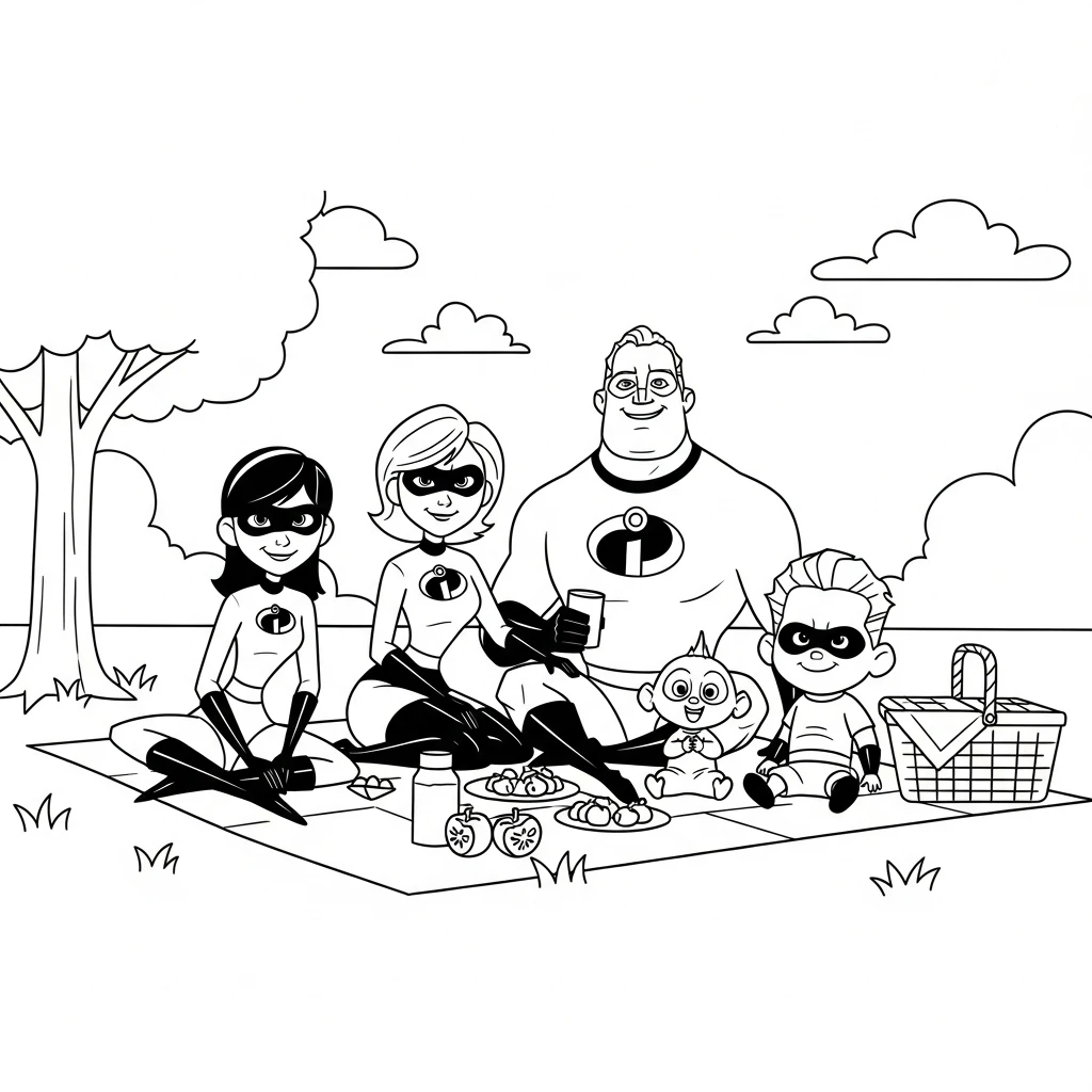 coloriage Les Indestructibles pour enfants à télécharger