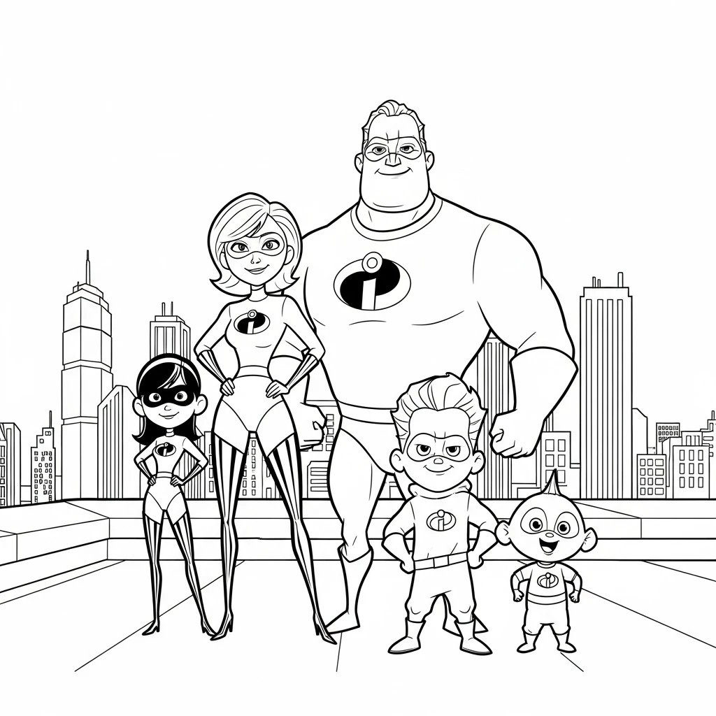 image de coloriage Les Indestructibles pour enfant
